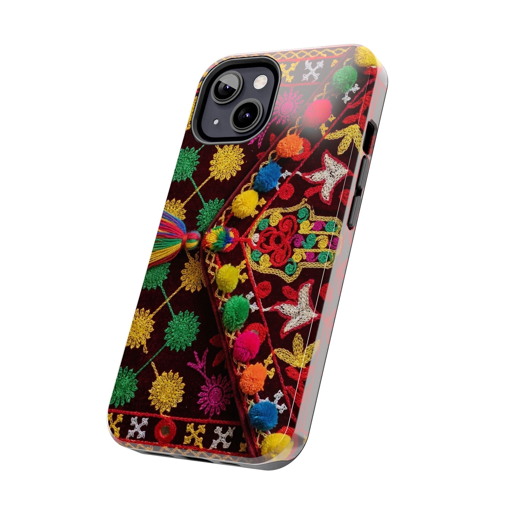 Colorful Pom Pom Pattern Phone Case | Tough Phone Case
