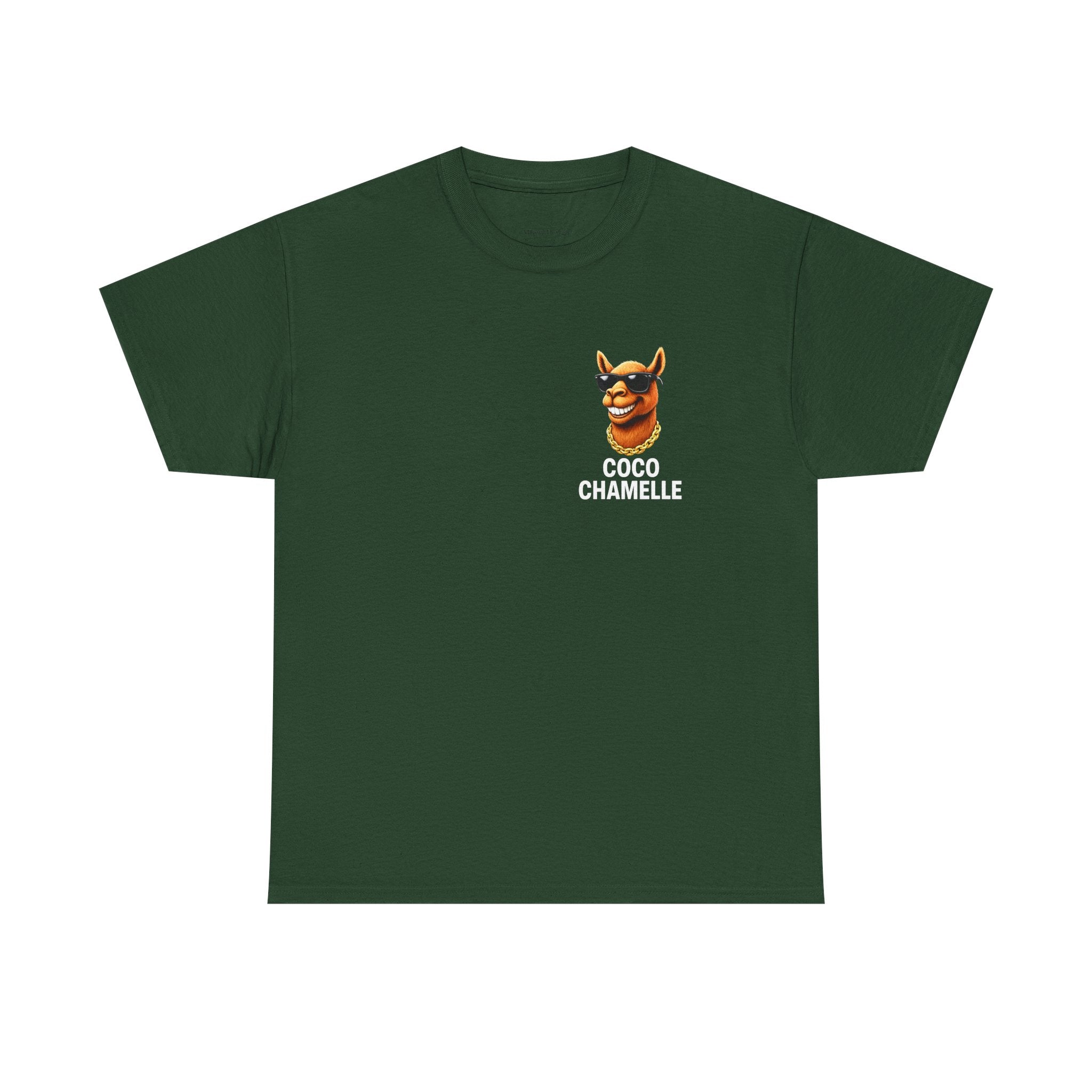 Coco Chamelle Tee Shirt - Cool Camel with Sunglasses & Gold Chain