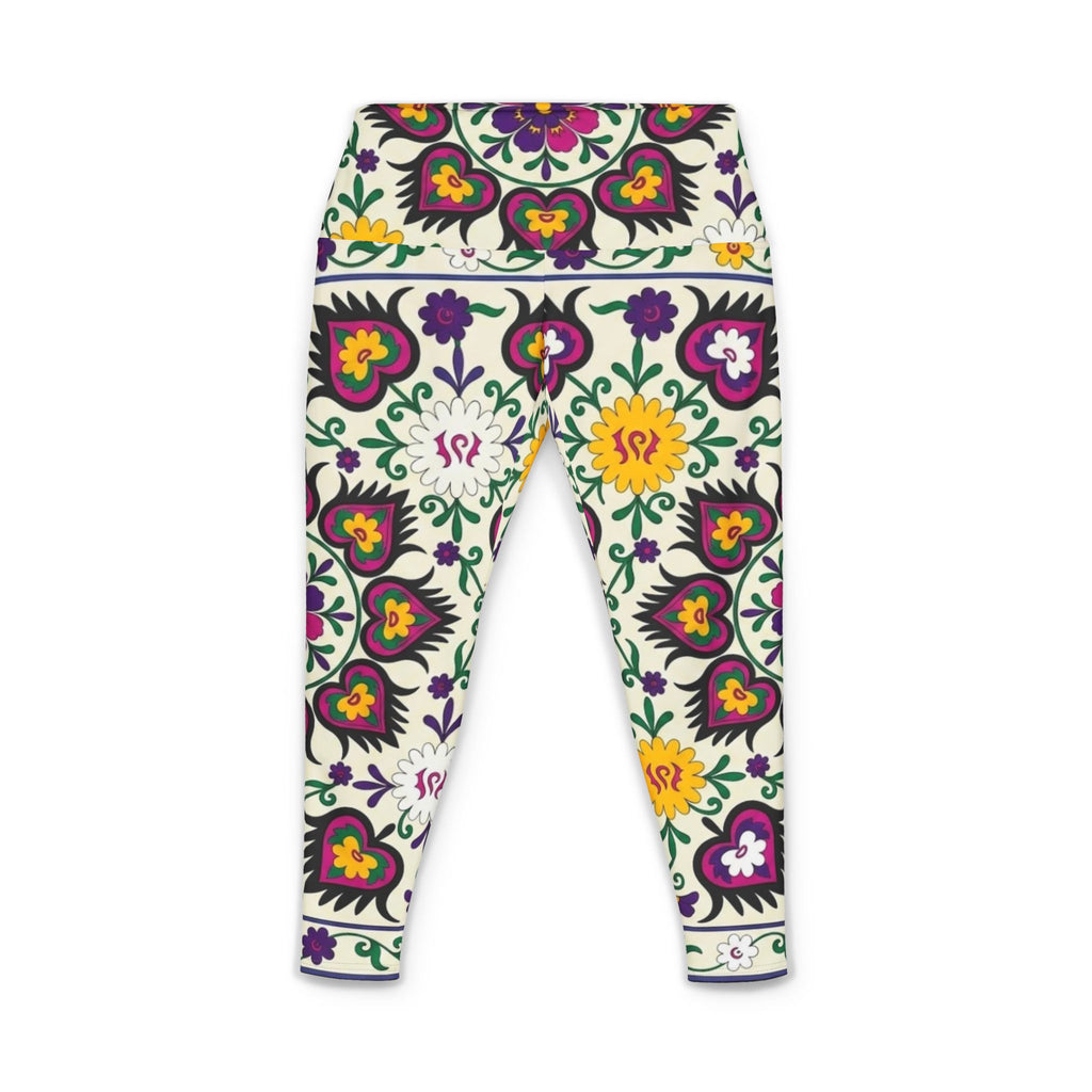 Floral Folk Art Pattern Yoga Pants | Colorful Boho Leggings