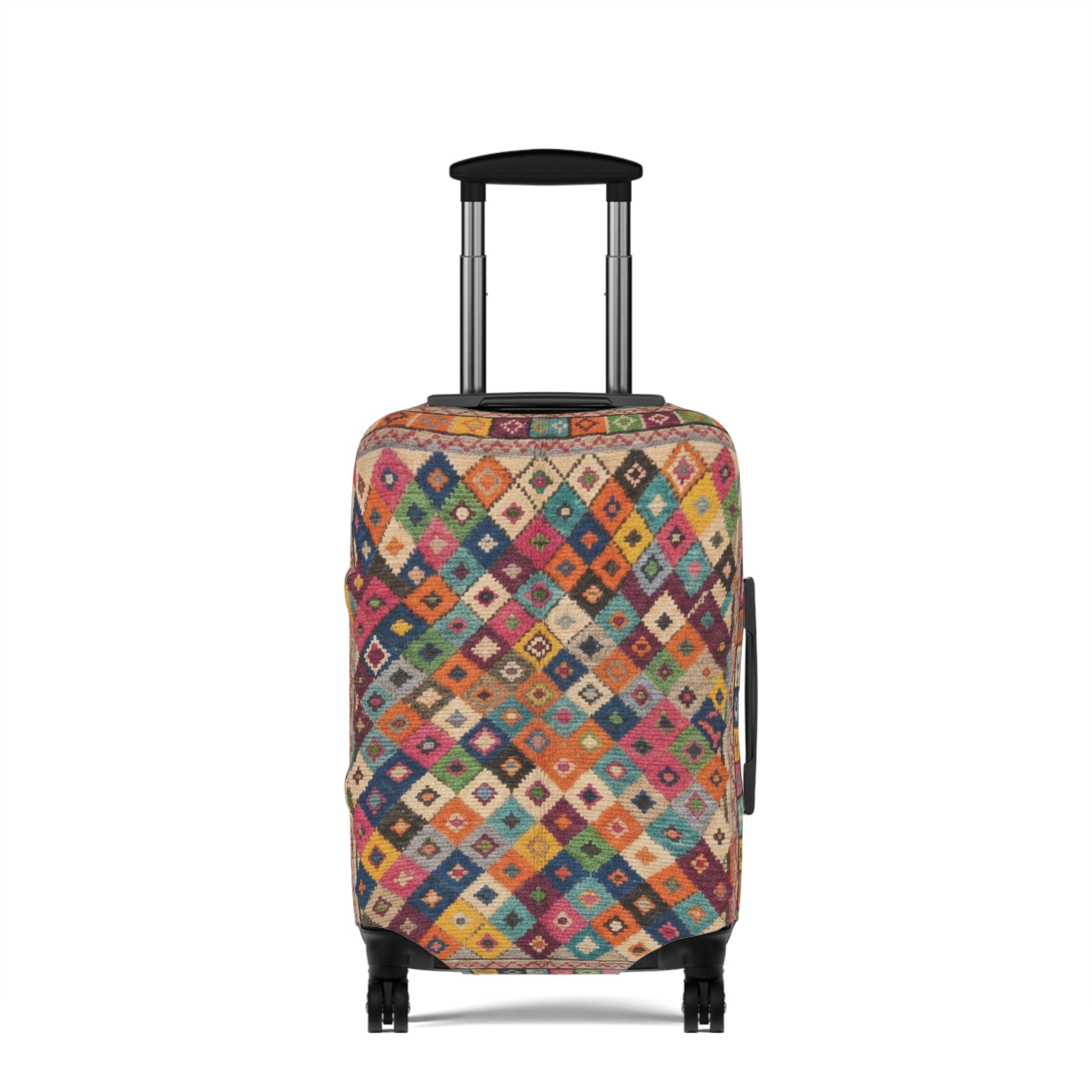 Colorful Kilim Diamond Pattern Luggage Cover | Boho Travel Accessory