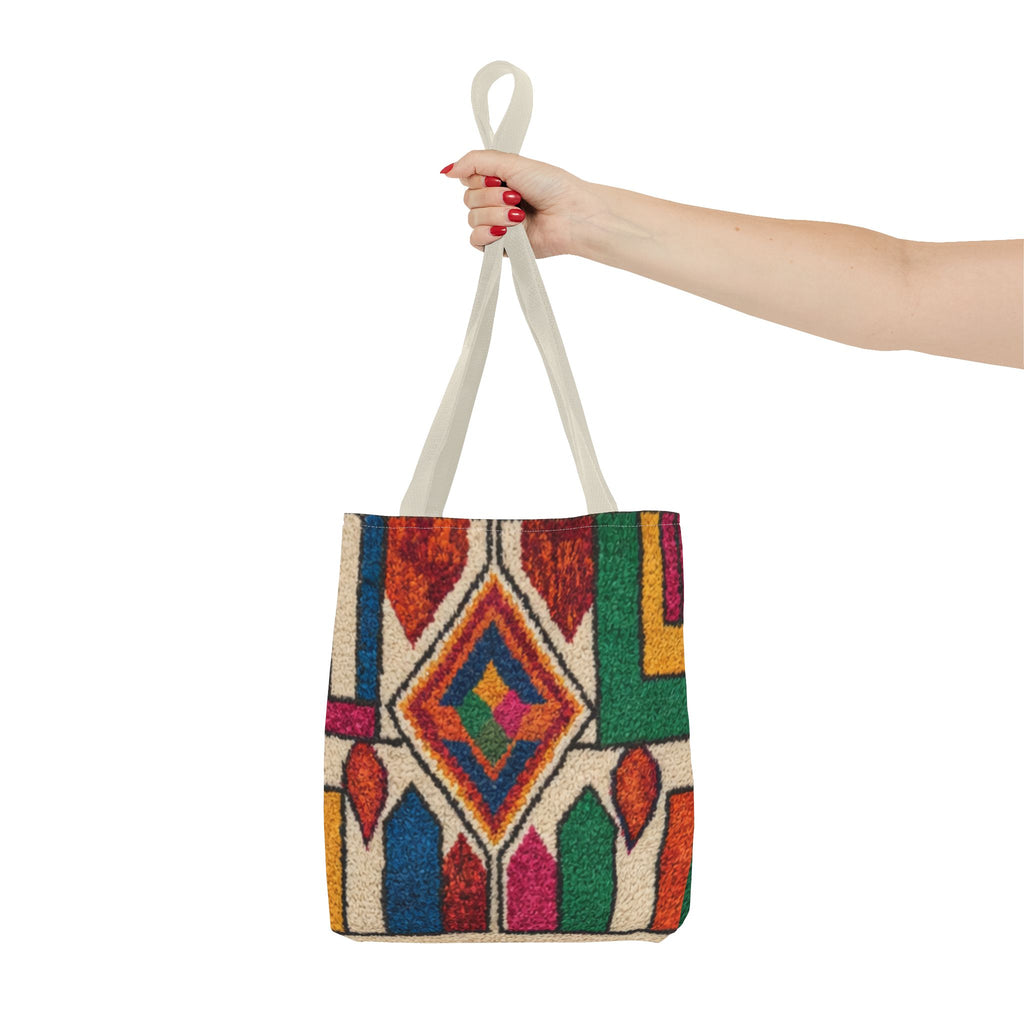 Colorful Geometric Kilim Pattern Tote | Boho Aztec Tribal Bag