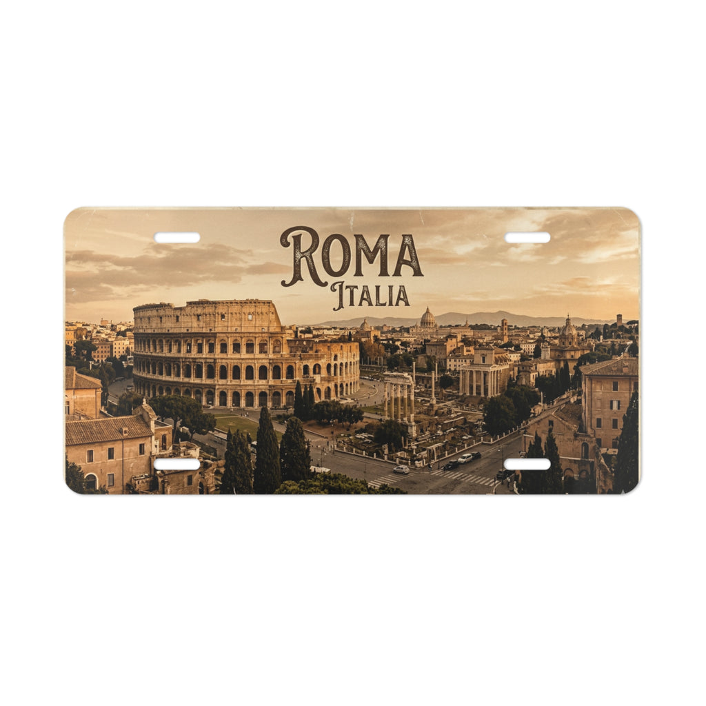 Roma Italia Colosseum License Plate Vanity Plate | Italian Cityscape Aluminum