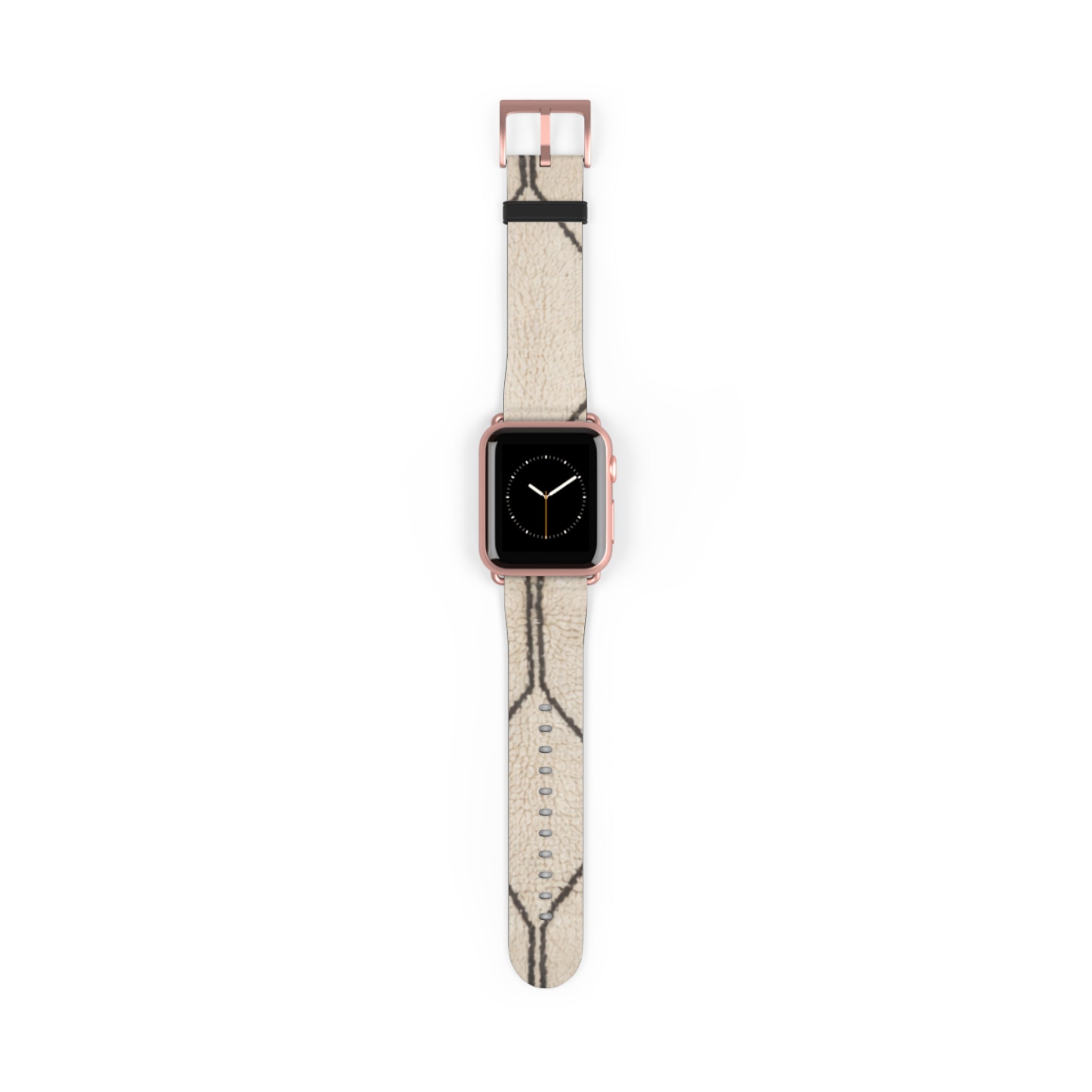Beige Geometric Moroccan Pattern Watch Band | Neutral Minimalist Leather Look