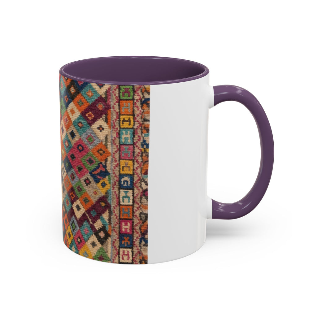 Colorful Kilim Diamond Pattern Mug | Accent Coffee Mug 11oz 15oz