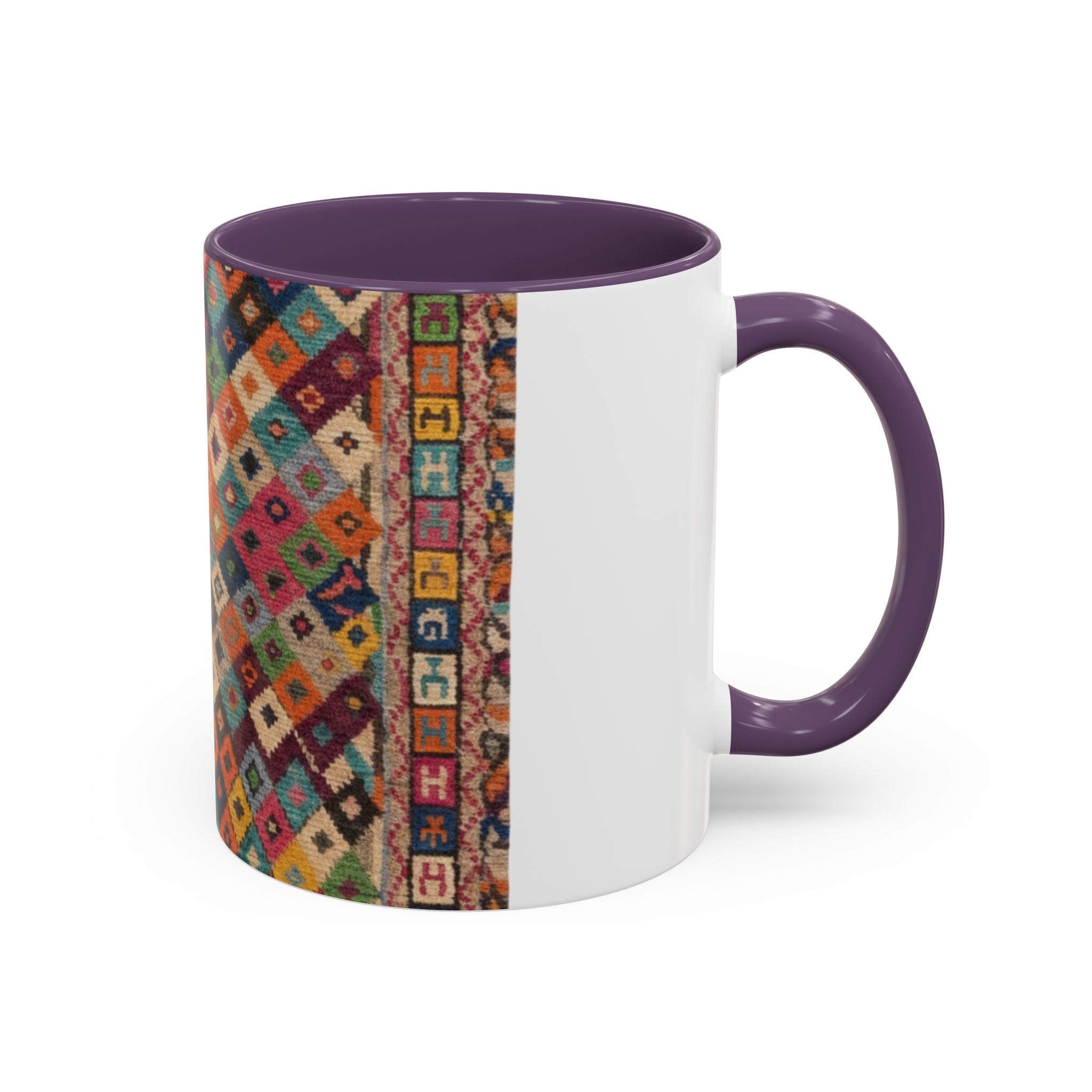 Colorful Kilim Diamond Pattern Mug | Accent Coffee Mug 11oz 15oz