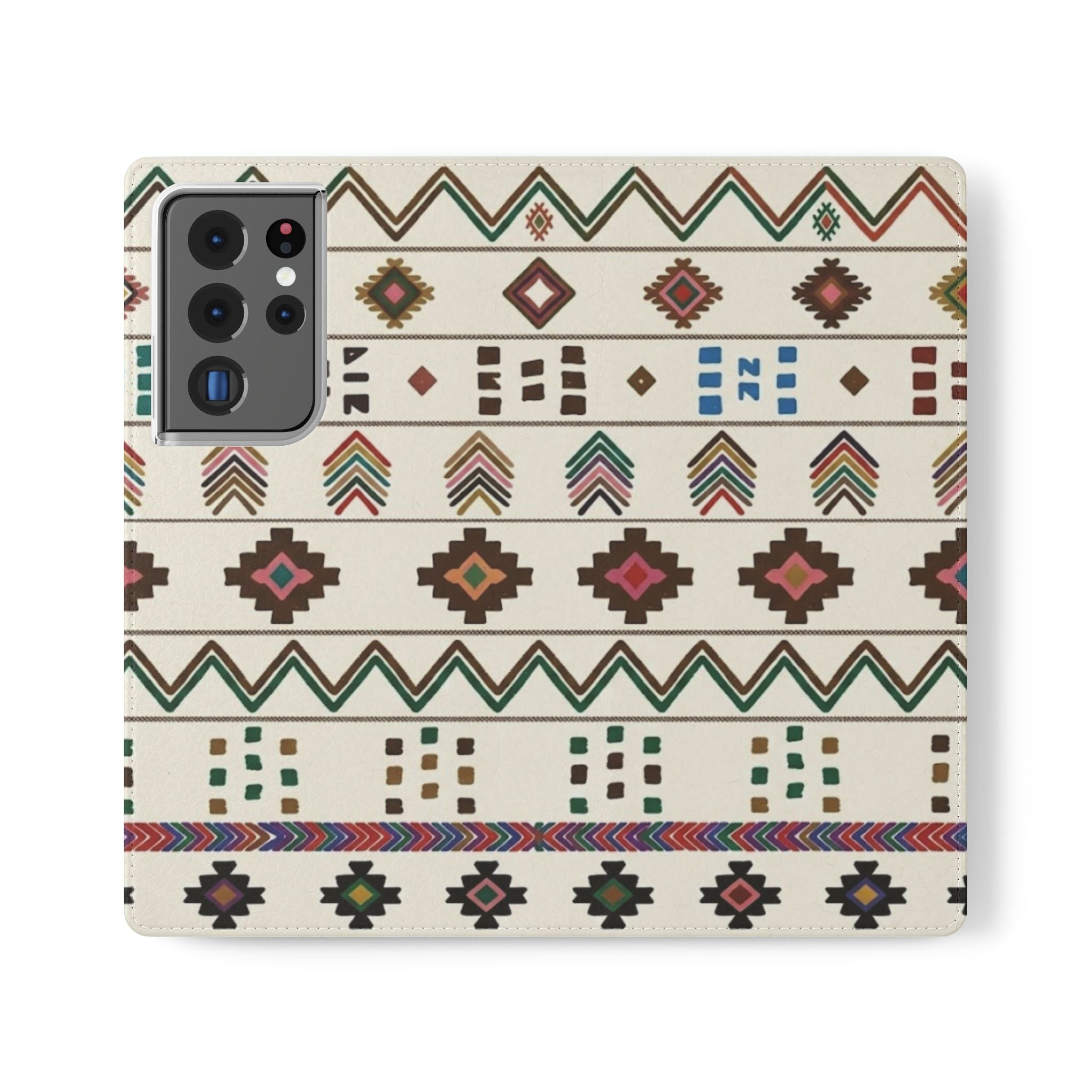 Southwestern Aztec Pattern Flip Case | Tribal Phone Wallet, Card Slots