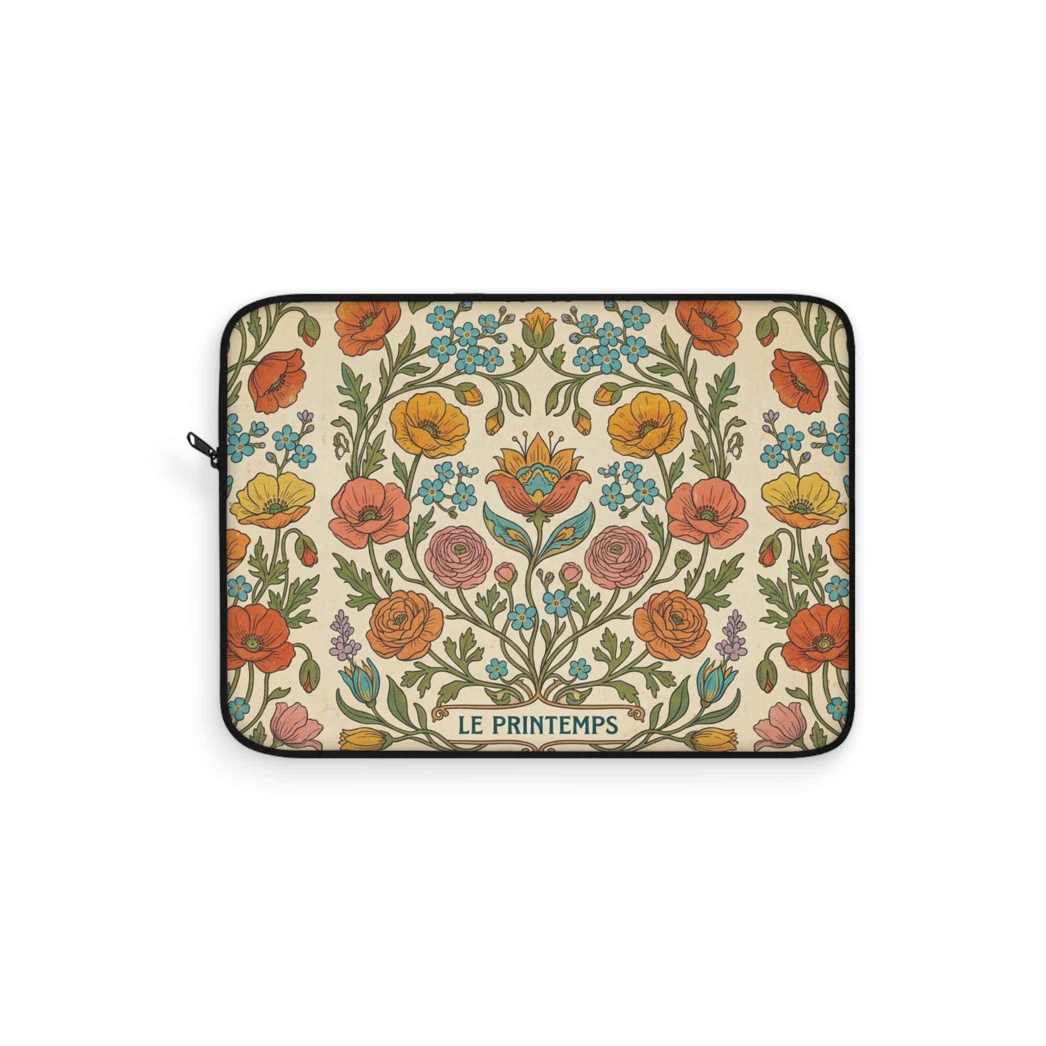 Le Printemps Floral Pattern Laptop Sleeve | Vintage Cottagecore Flowers