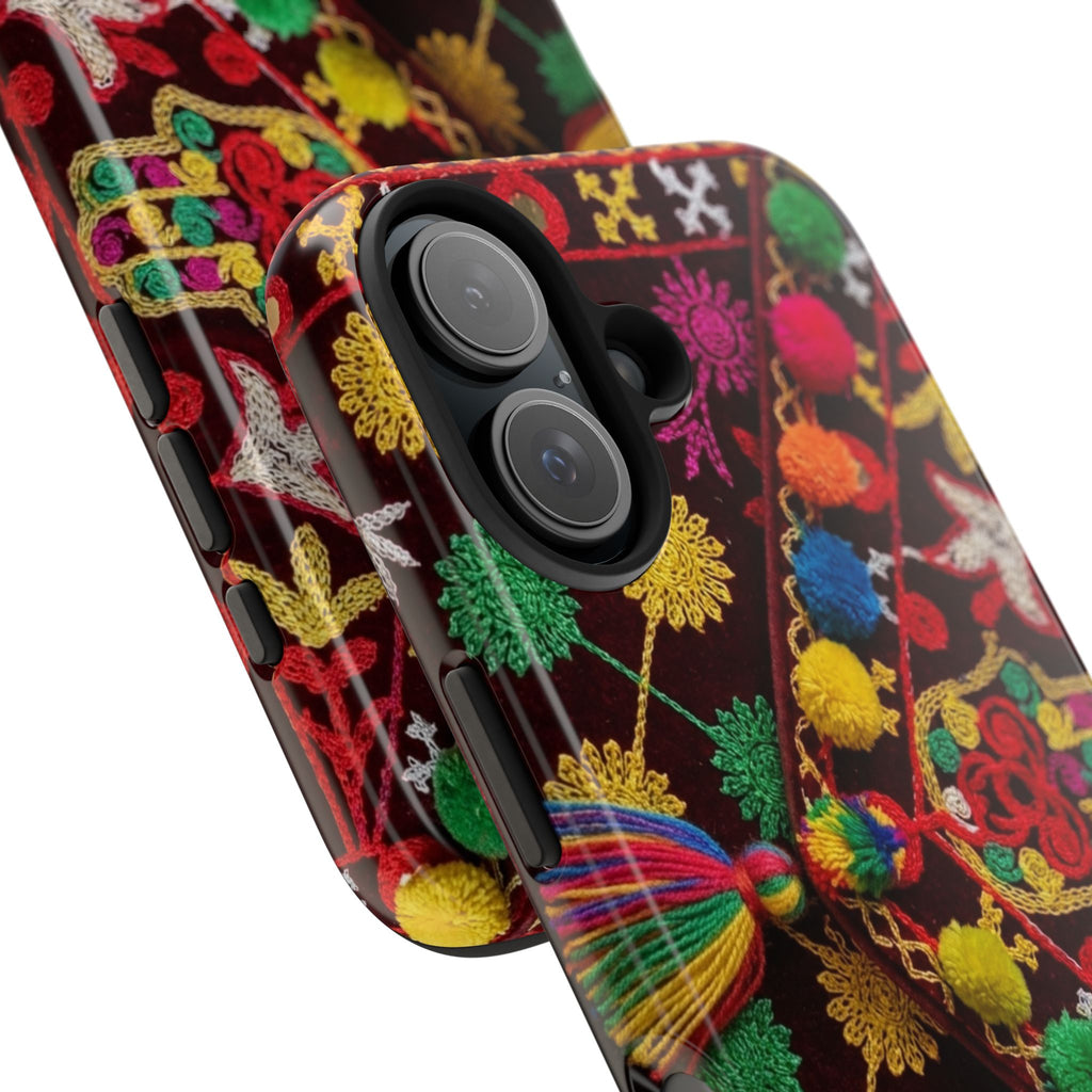 Colorful Pom Pom Pattern Phone Case | Tough Phone Case