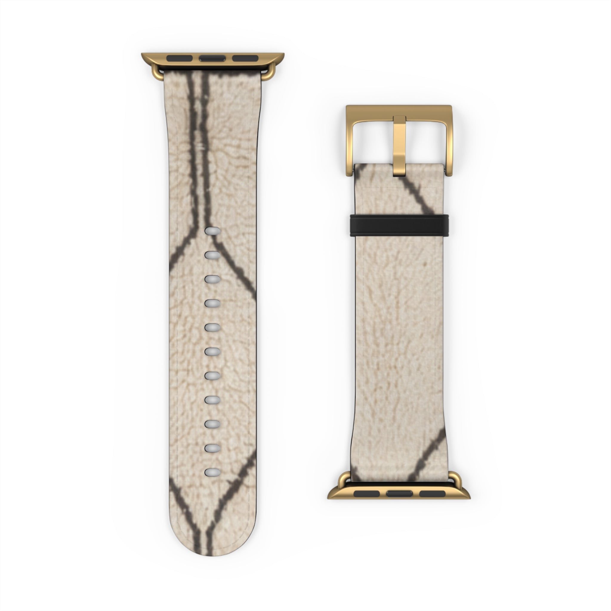 Beige Geometric Moroccan Pattern Watch Band | Neutral Minimalist Leather Look
