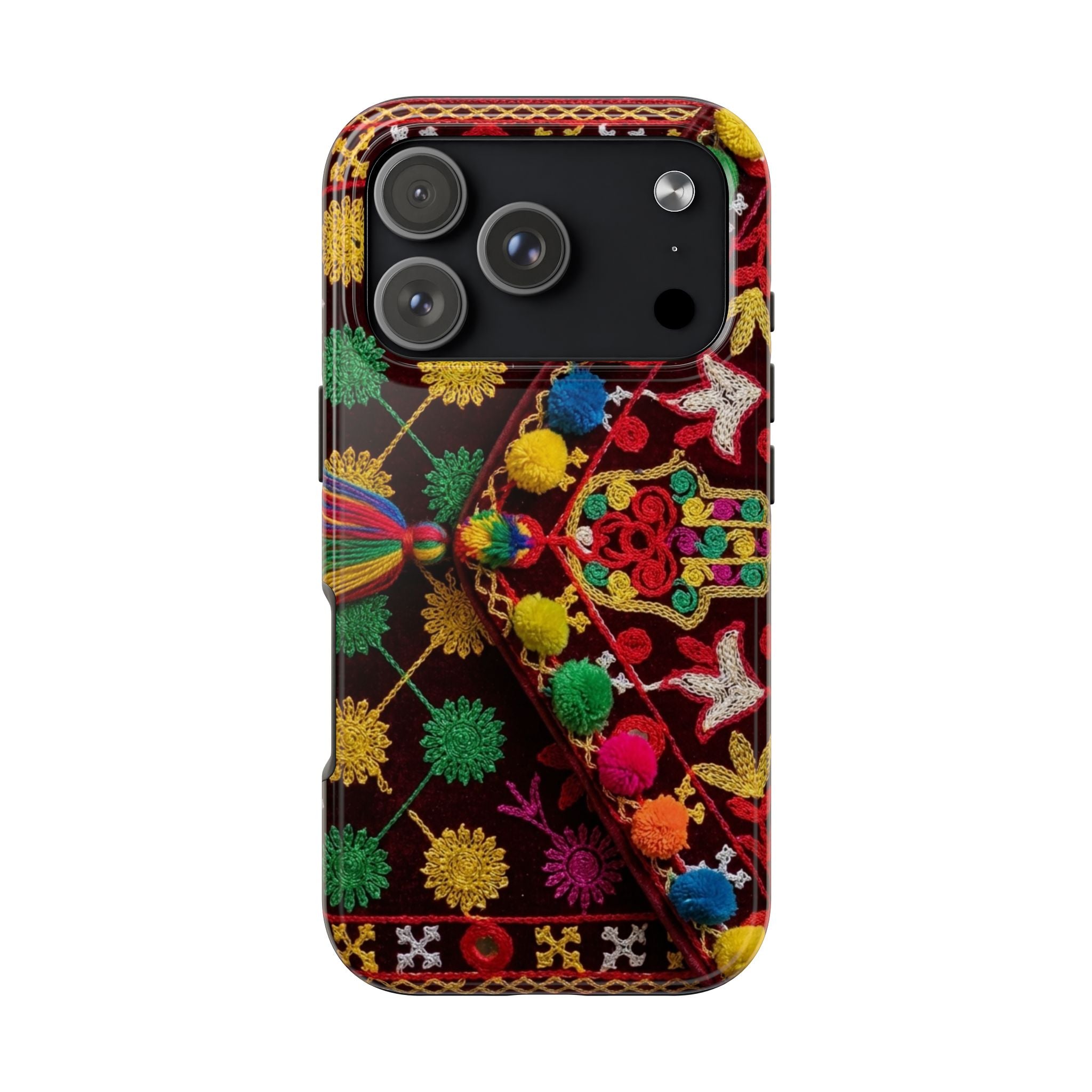 Colorful Pom Pom Pattern Phone Case | Tough Phone Case
