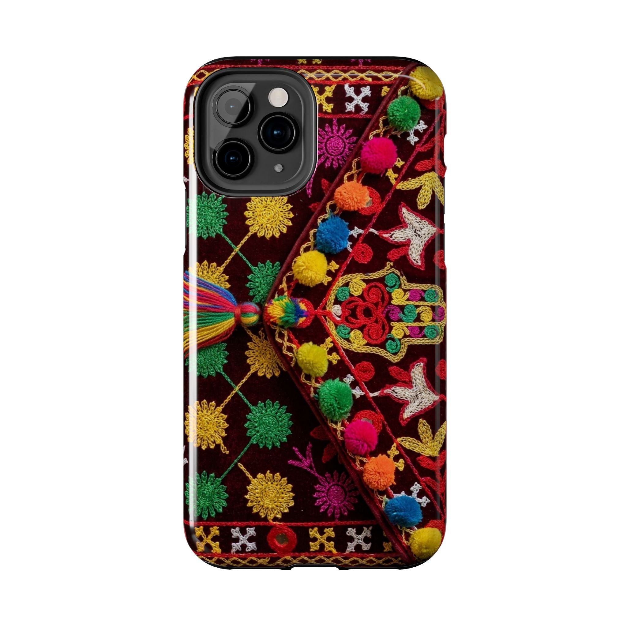 Colorful Pom Pom Pattern Phone Case | Tough Phone Case