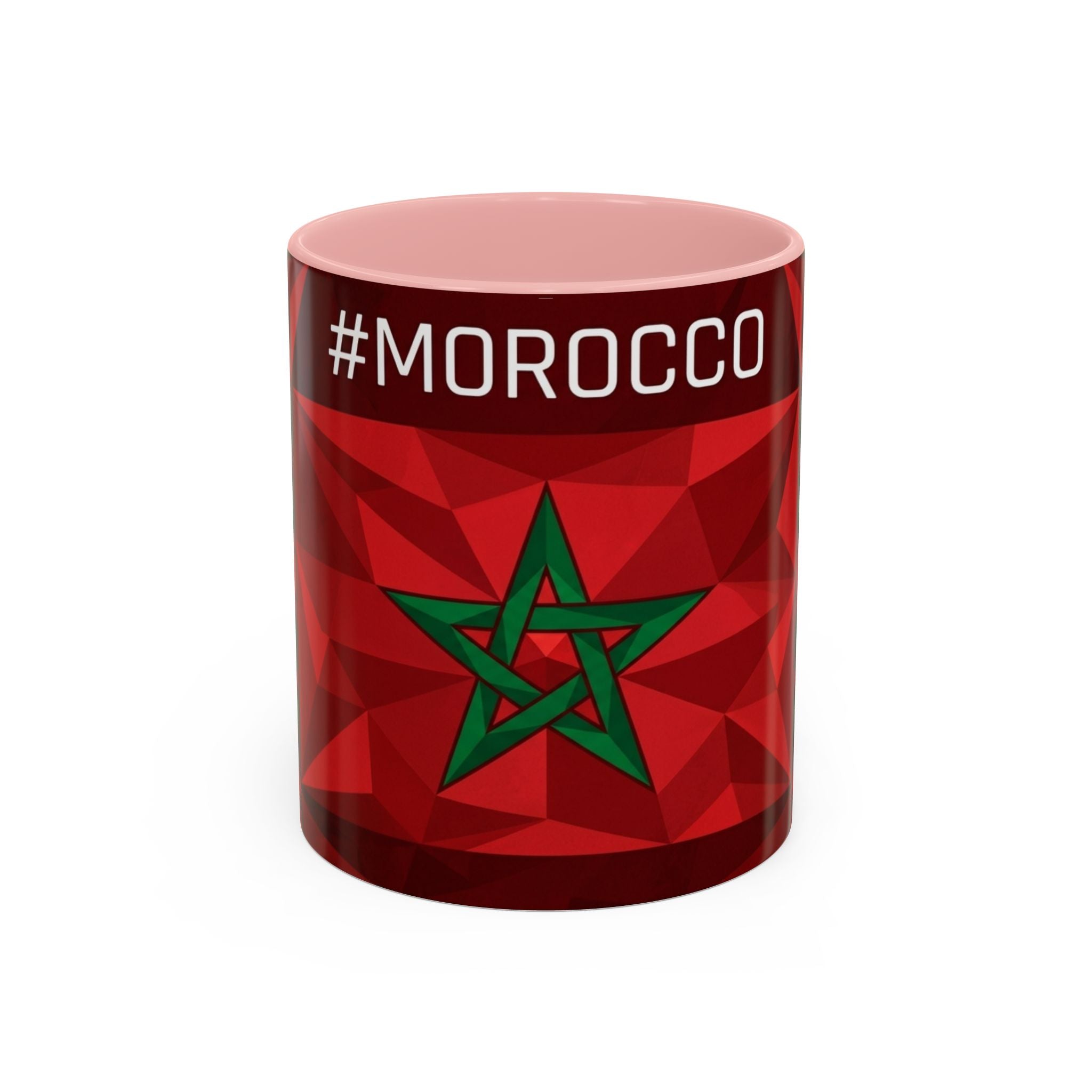 Morocco Flag Red Geometric Star Accent Mug | 11oz 15oz