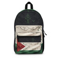 Palestine Flag Pattern Backpack | Vintage Map Motif, Green Red Black