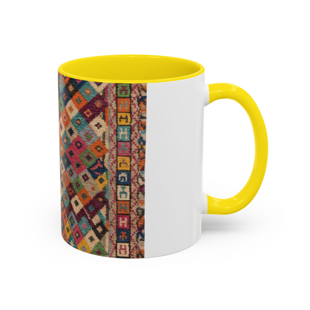 Colorful Kilim Diamond Pattern Mug | Accent Coffee Mug 11oz 15oz