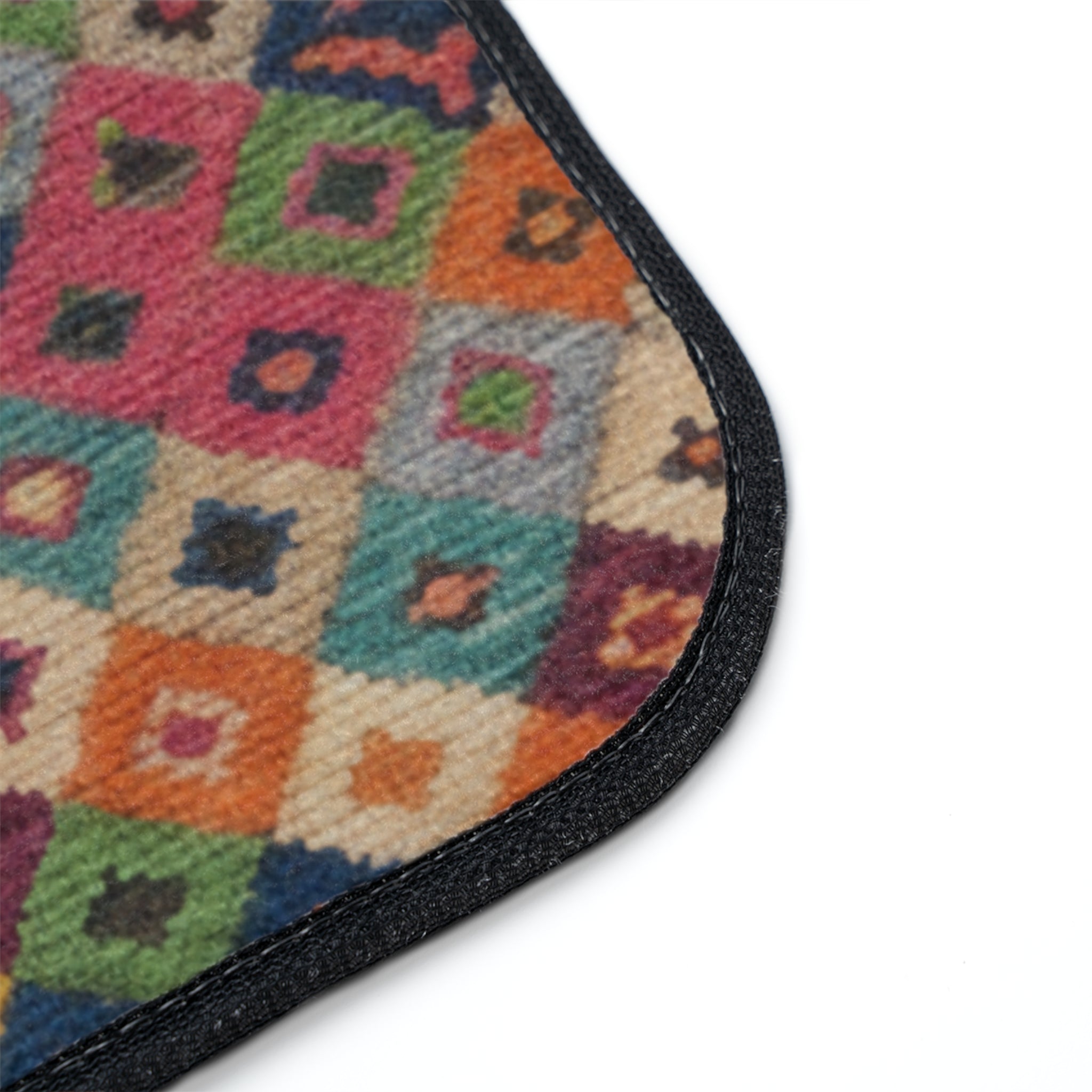 Colorful Geometric Diamond Pattern Car Floor Mat | Single Piece