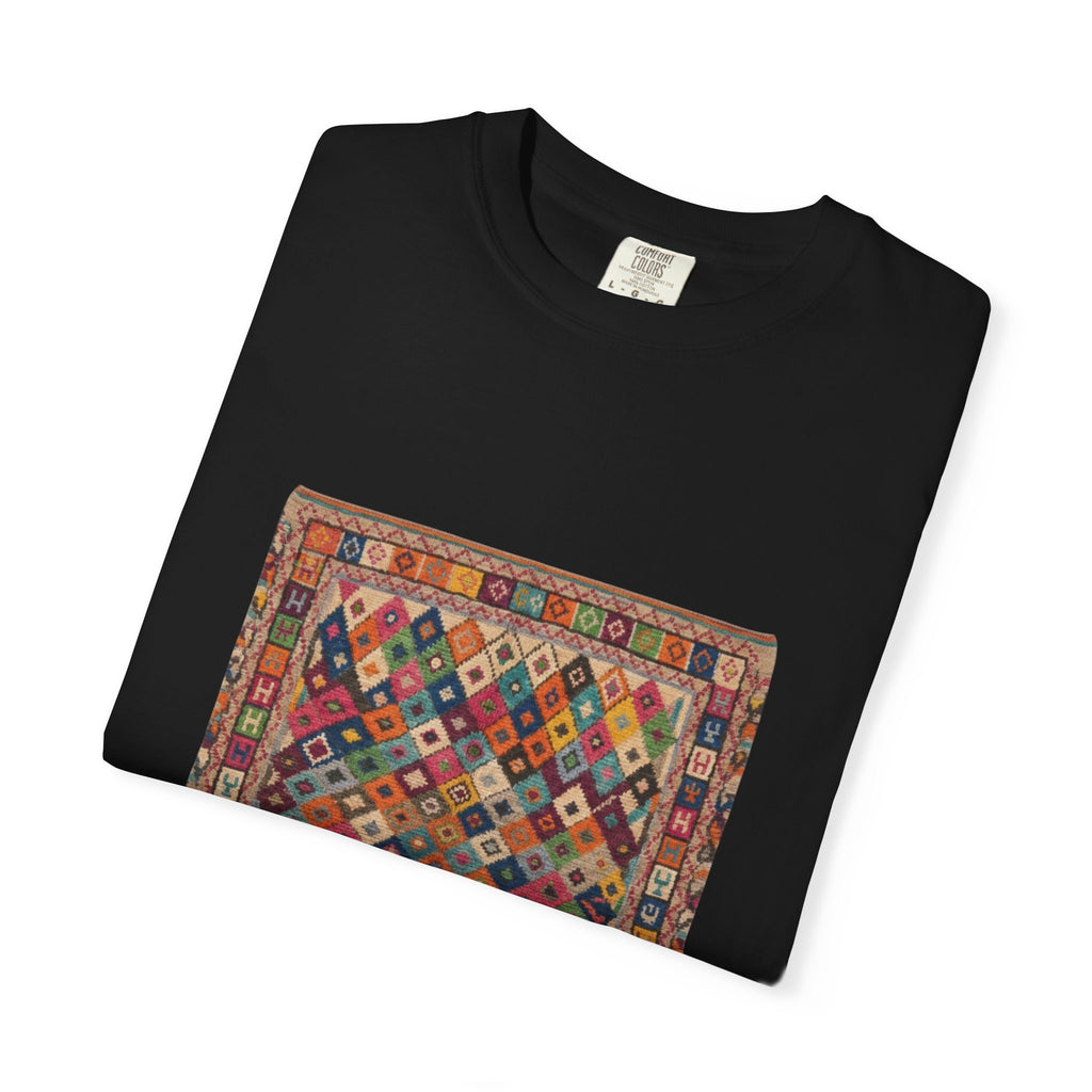 Colorful Kilim Rug Artwork T-Shirt | Geometric Ethnic Print