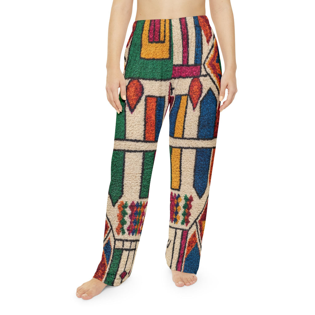 Colorful Geometric Berber Pattern Women's Pants | All-Over Print Lounge