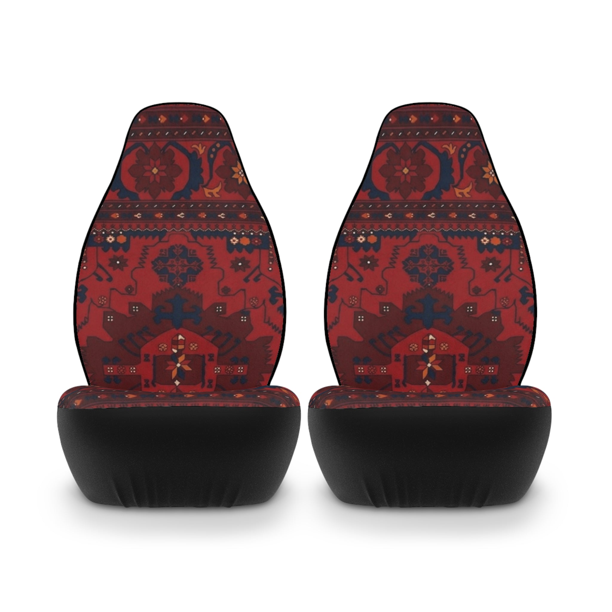 Red Persian Rug Pattern Car Seat Covers | Boho Tribal Auto Seat Protector