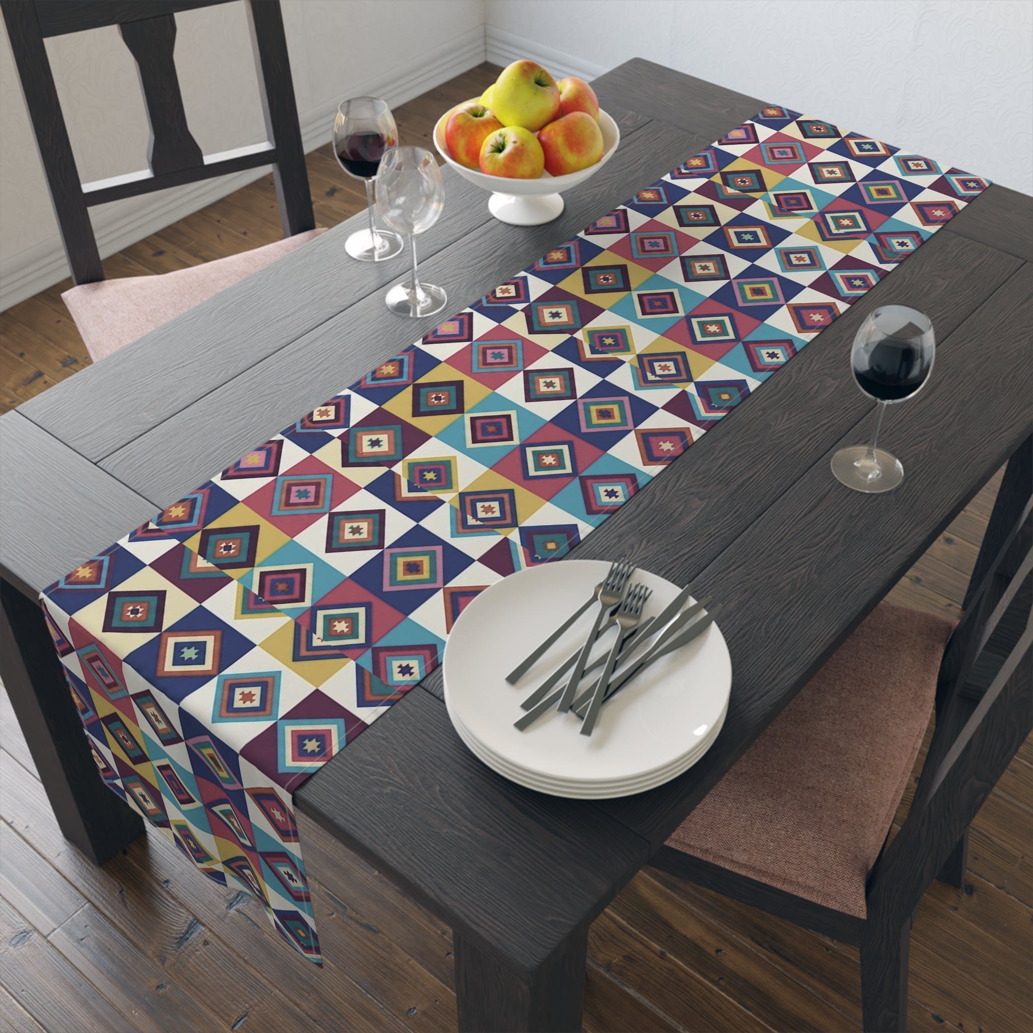 Southwestern Diamond Table Runner | Cotton Blue table runner