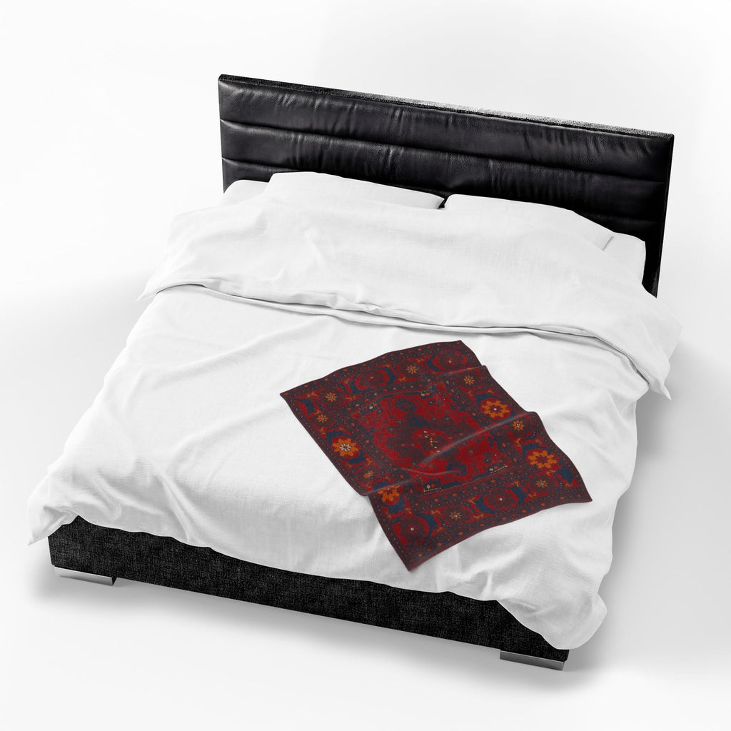 Persian Blanket | Red Ornamental Boho Throw