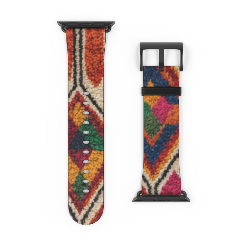 Boho Kilim Pattern Watch Band | Colorful Moroccan Berber Strap