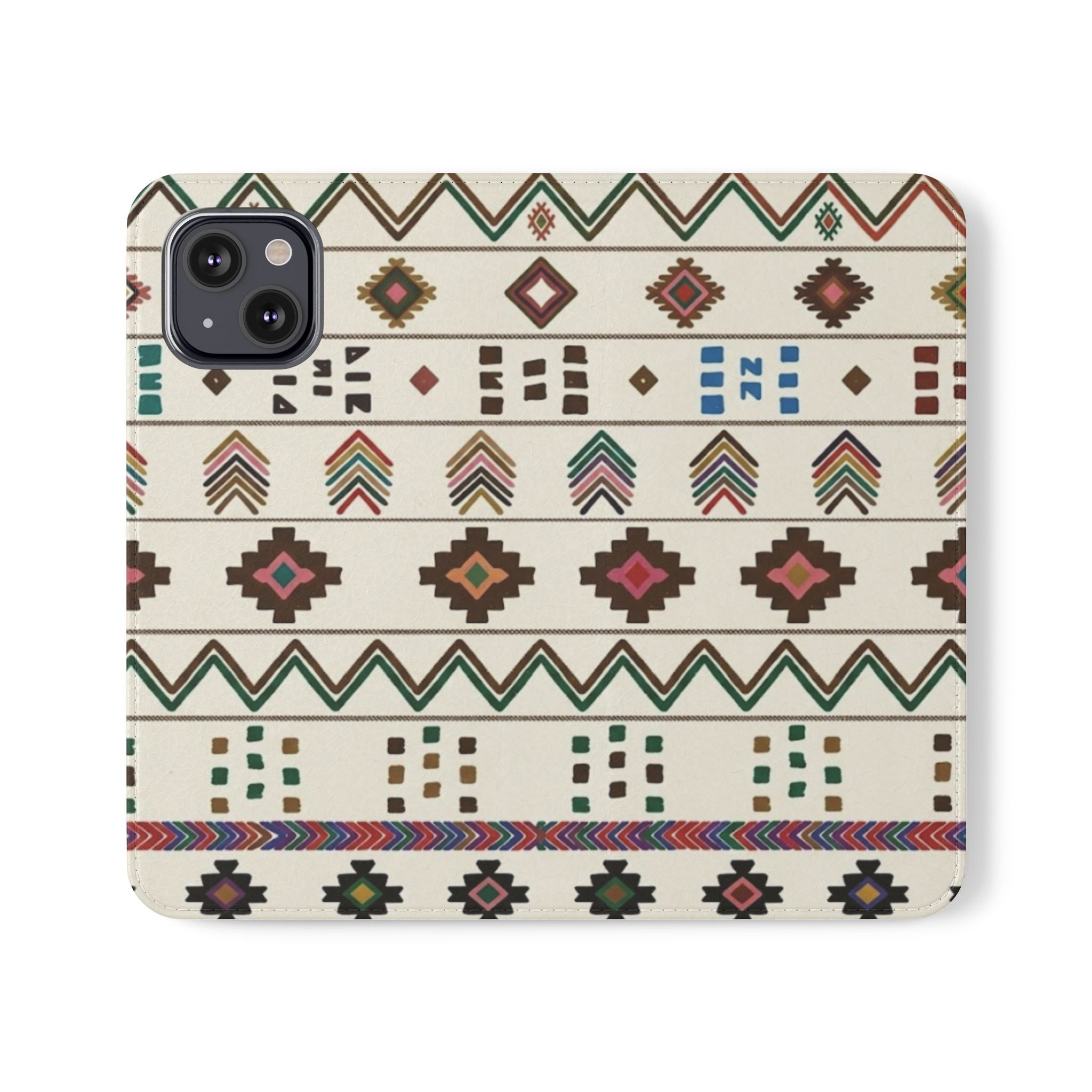 Southwestern Aztec Pattern Flip Case | Tribal Phone Wallet, Card Slots
