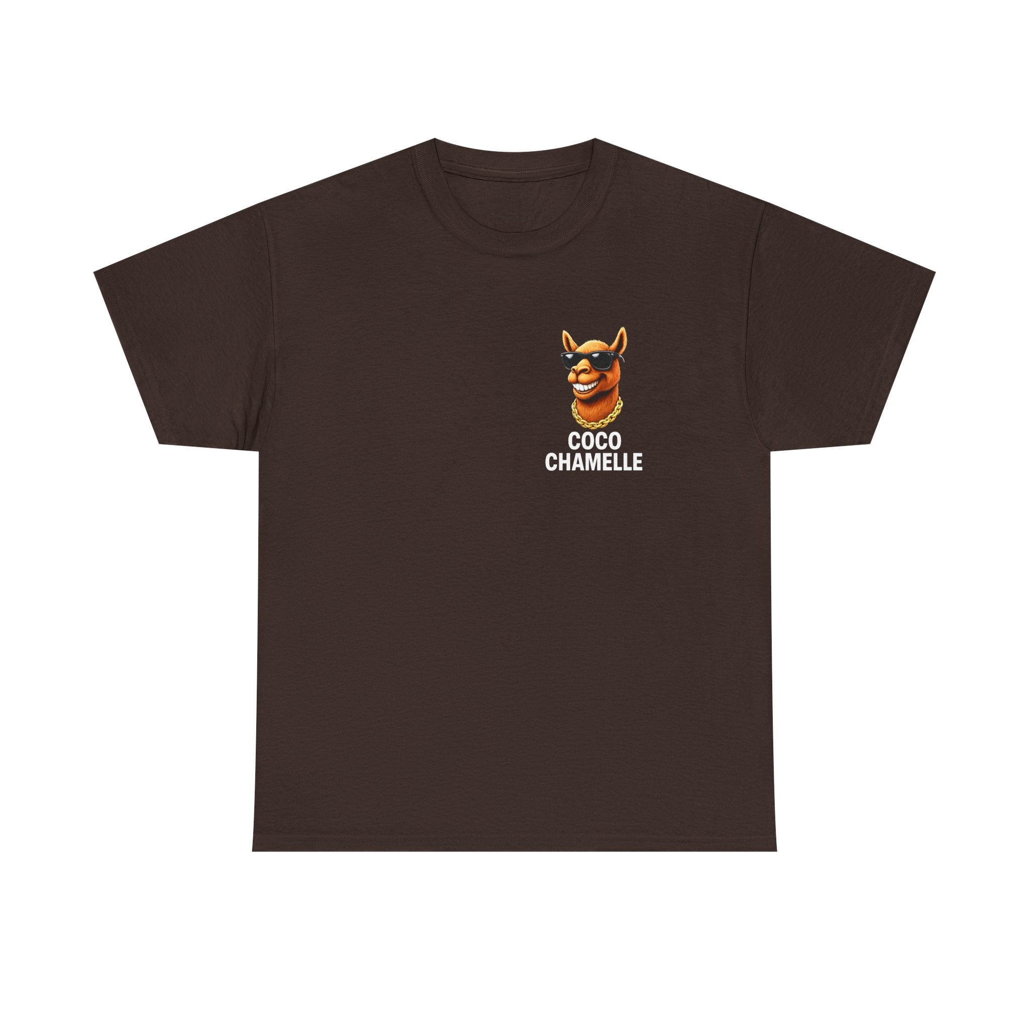 Coco Chamelle Tee Shirt - Cool Camel with Sunglasses & Gold Chain