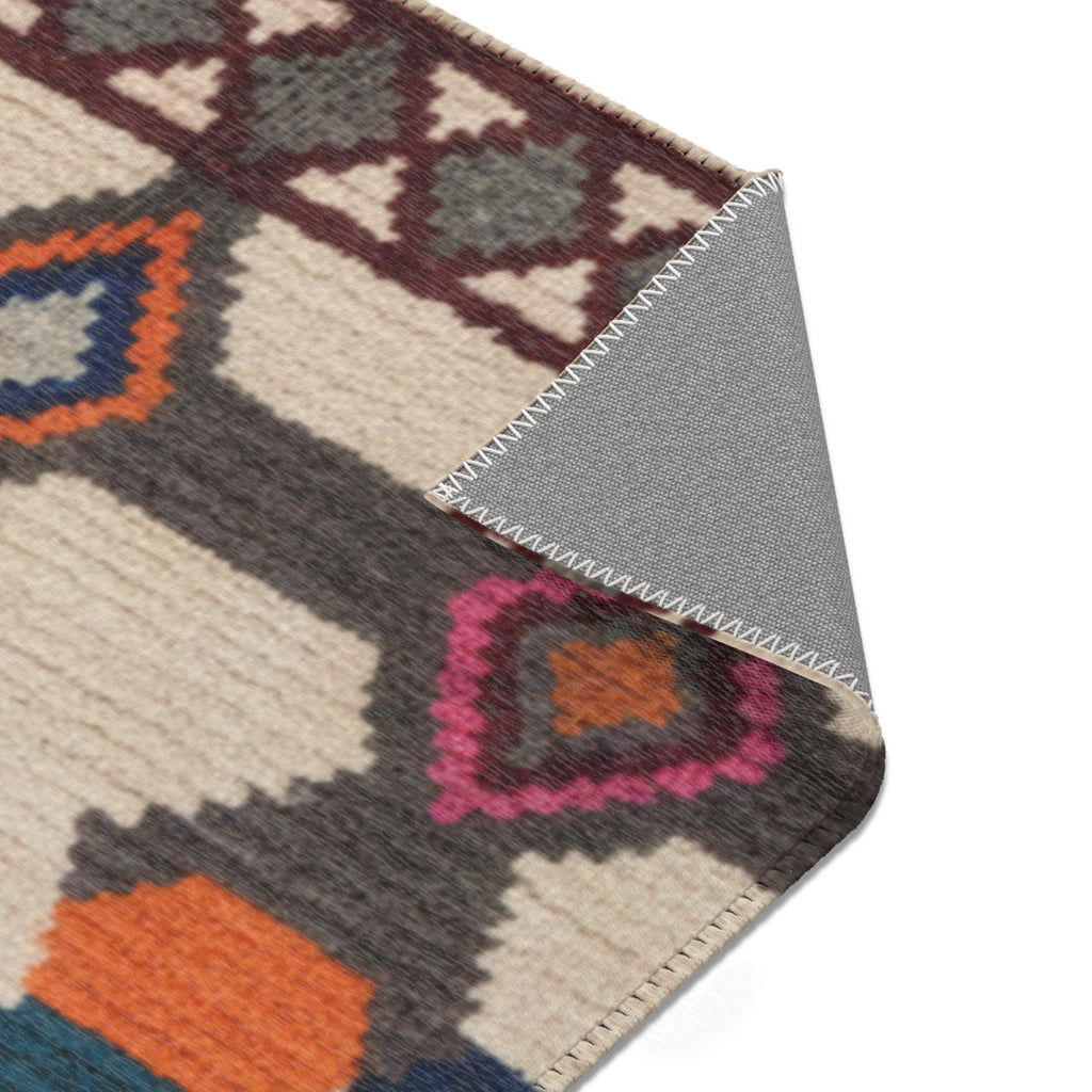 Boho Geometric Diamond Pattern Area Rug | Moroccan Berber Rug Design