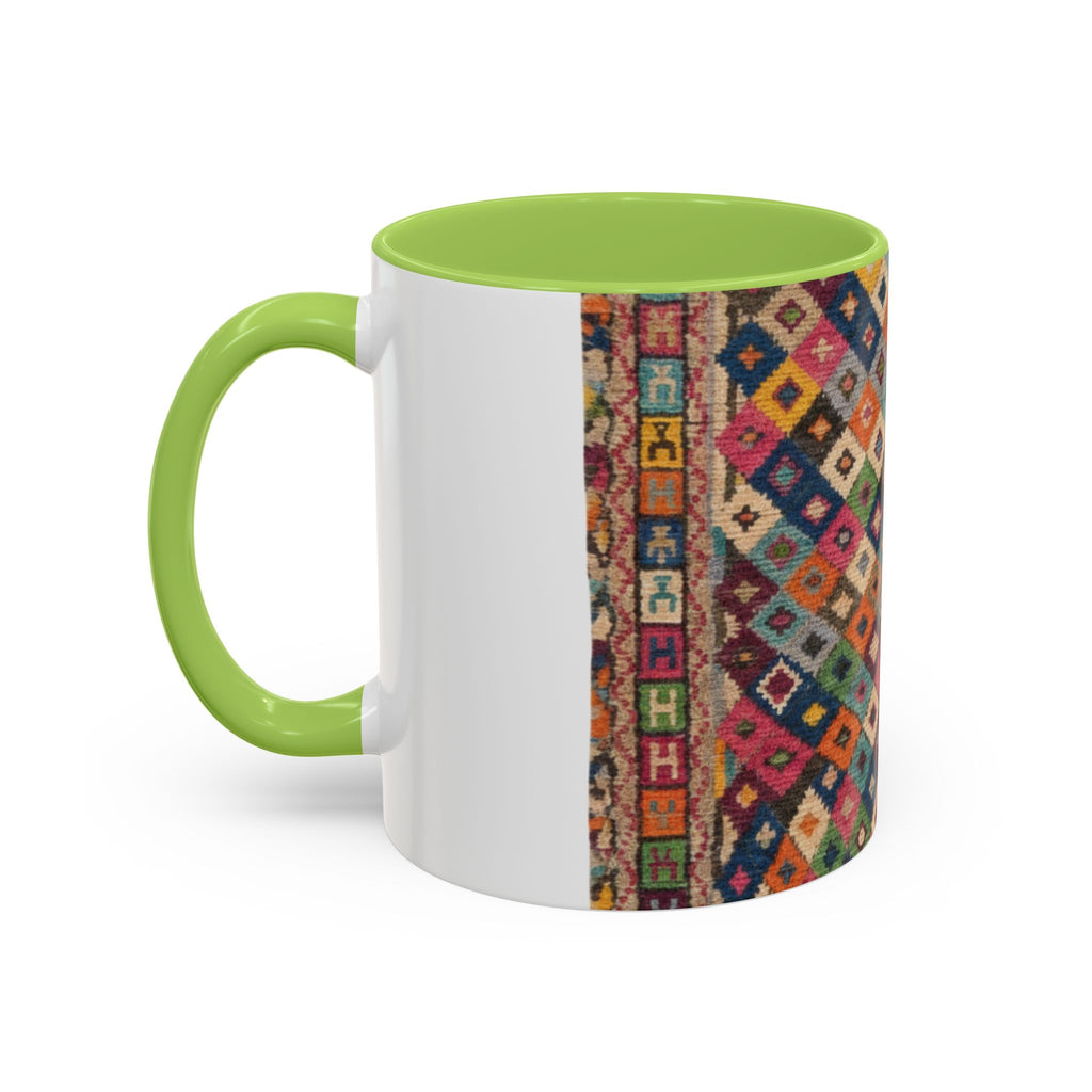 Colorful Kilim Diamond Pattern Mug | Accent Coffee Mug 11oz 15oz