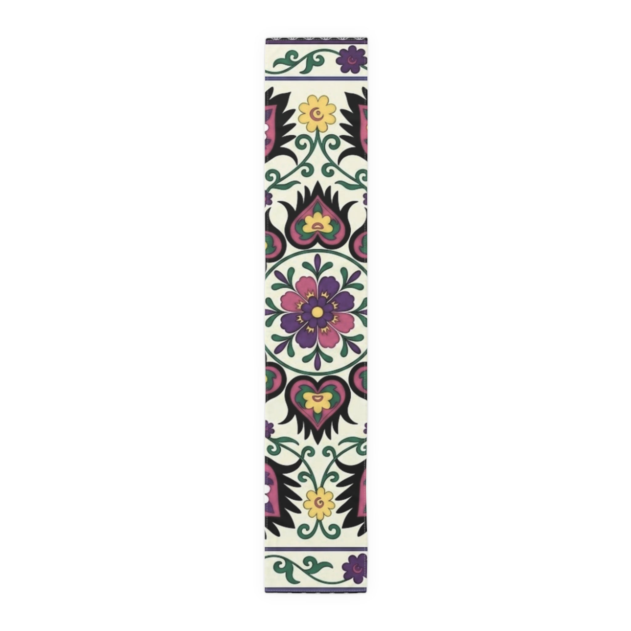 Floral Folk Art Pattern Table Runner | Decorative Dining Linen
