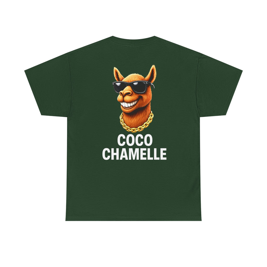 Coco Chamelle Tee Shirt - Cool Camel with Sunglasses & Gold Chain