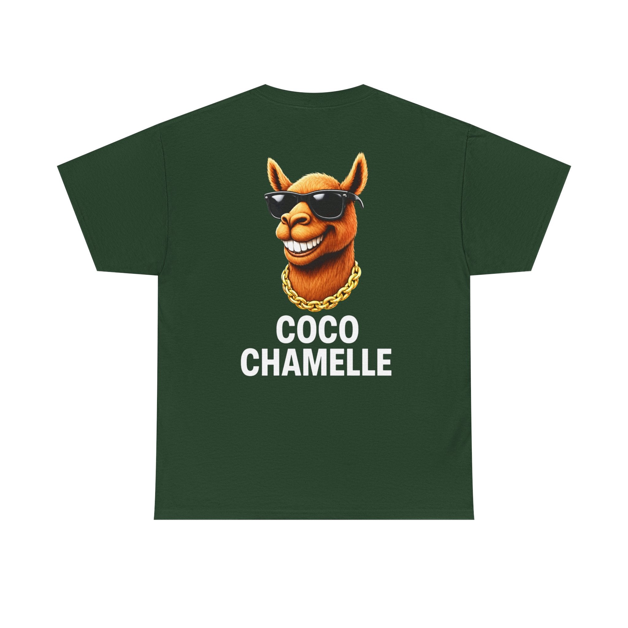 Coco Chamelle Tee Shirt - Cool Camel with Sunglasses & Gold Chain