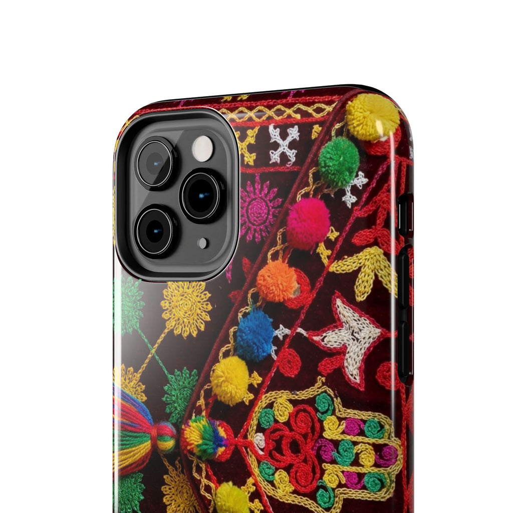 Colorful Pom Pom Pattern Phone Case | Tough Phone Case