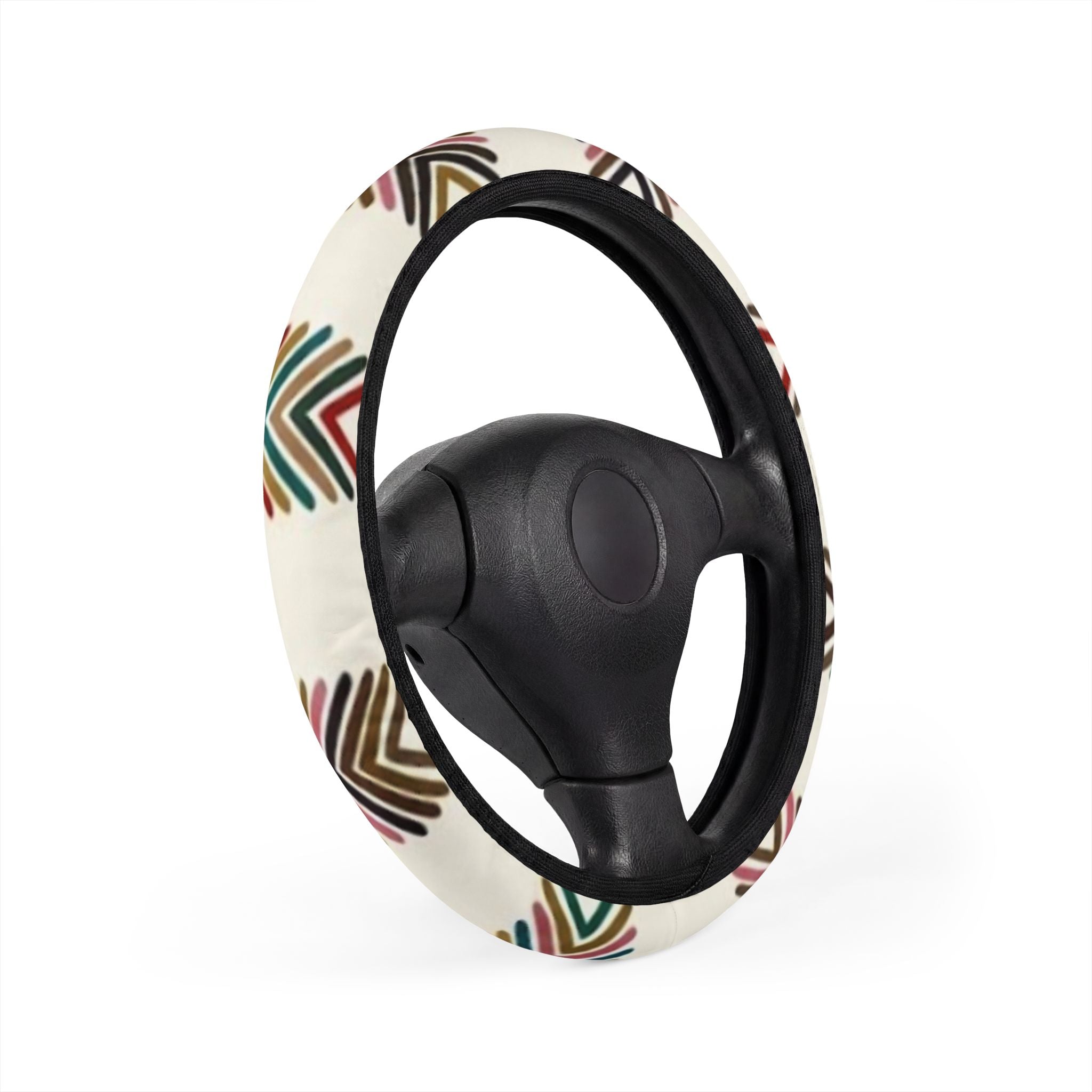 Colorful Geometric Arrows Car Steering Wheel Cover | Tribal Chevron Pattern