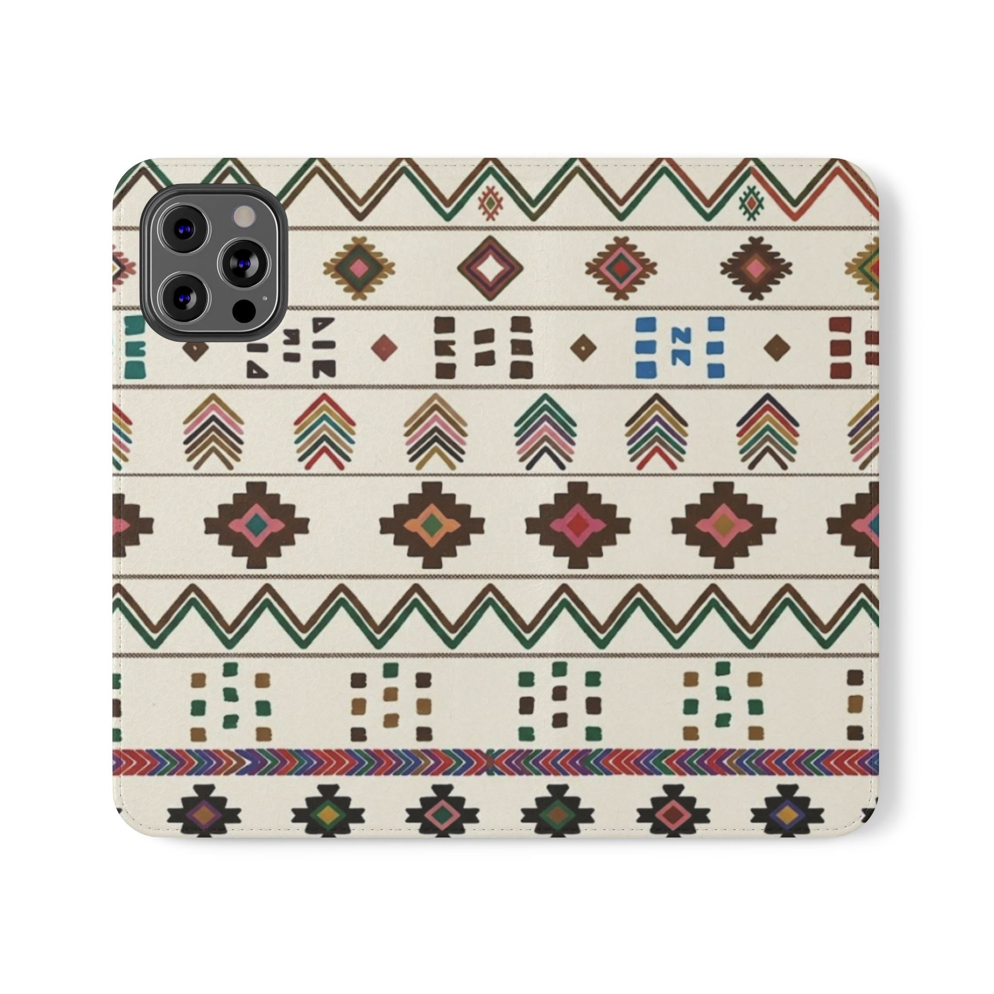 Southwestern Aztec Pattern Flip Case | Tribal Phone Wallet, Card Slots