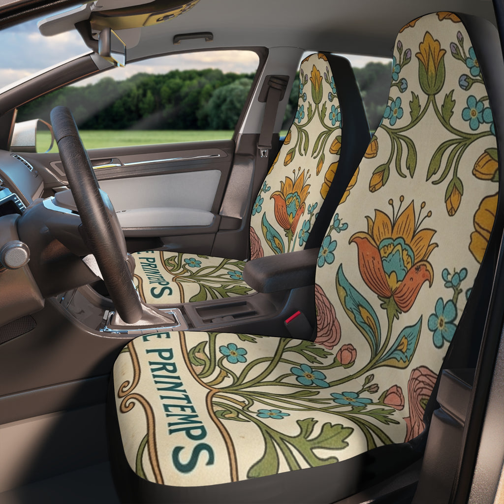 Vintage Floral Spring Car Seat Covers | Le Printemps Flower Design