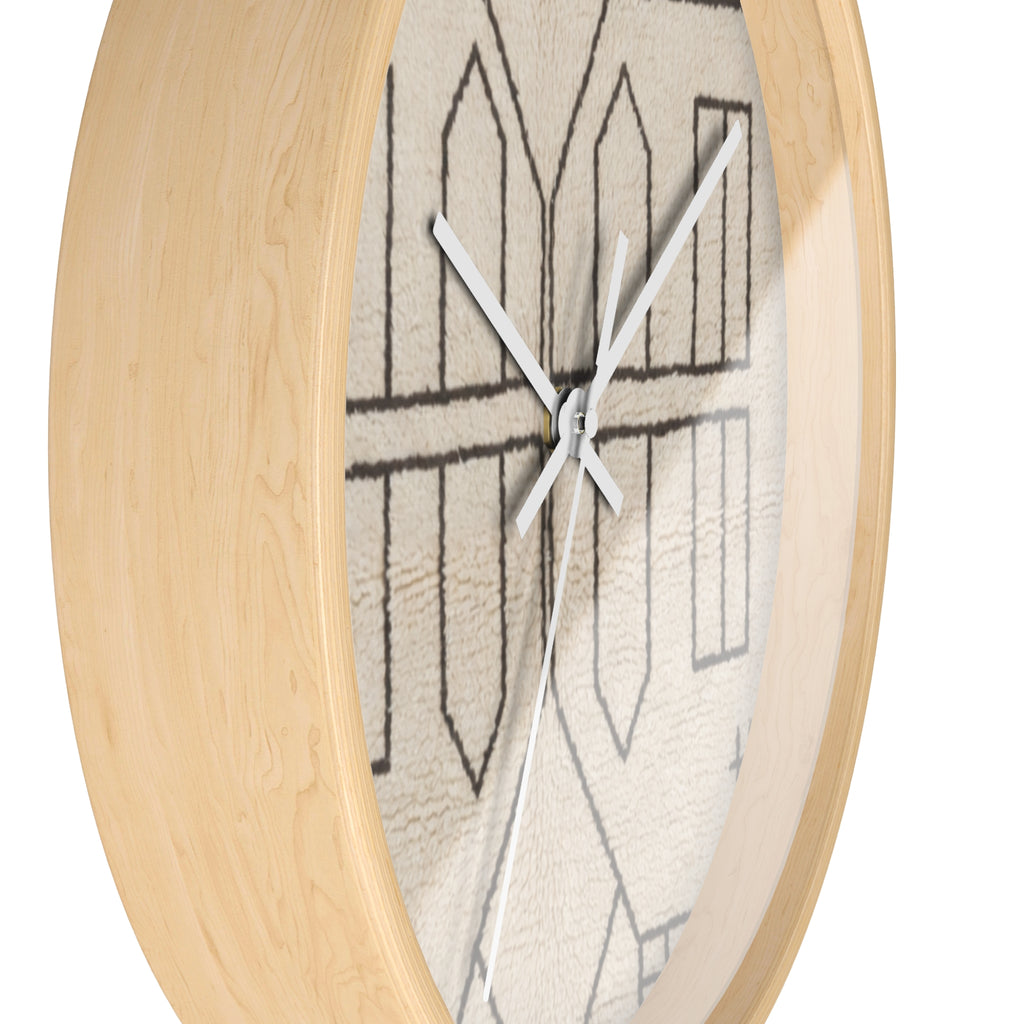 Geometric Line Moroccan Pattern Wall Clock | Neutral Modern Home Decor