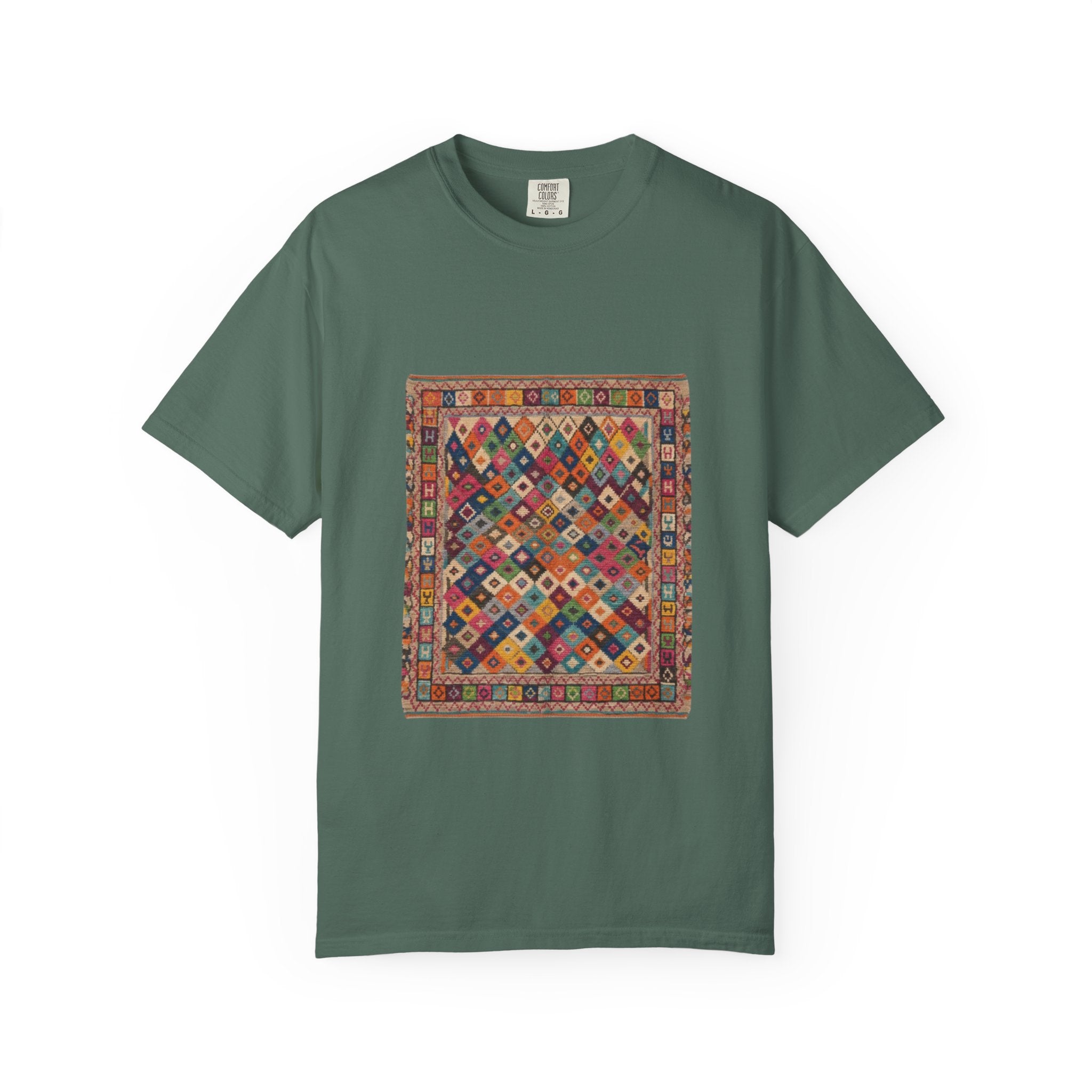 Colorful Kilim Rug Artwork T-Shirt | Geometric Ethnic Print