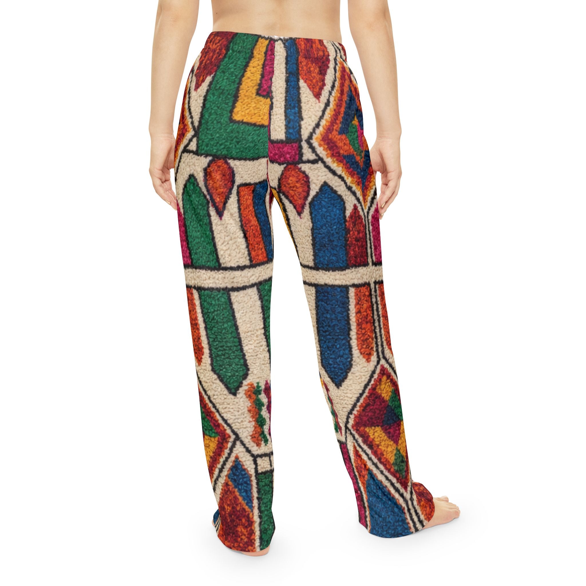 Colorful Geometric Berber Pattern Women's Pants | All-Over Print Lounge