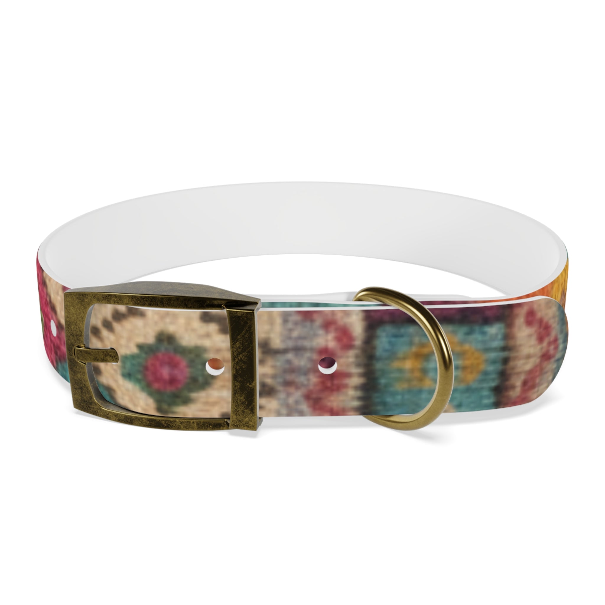 Boho Ikat Pattern Dog Collar | Colorful Southwestern Print