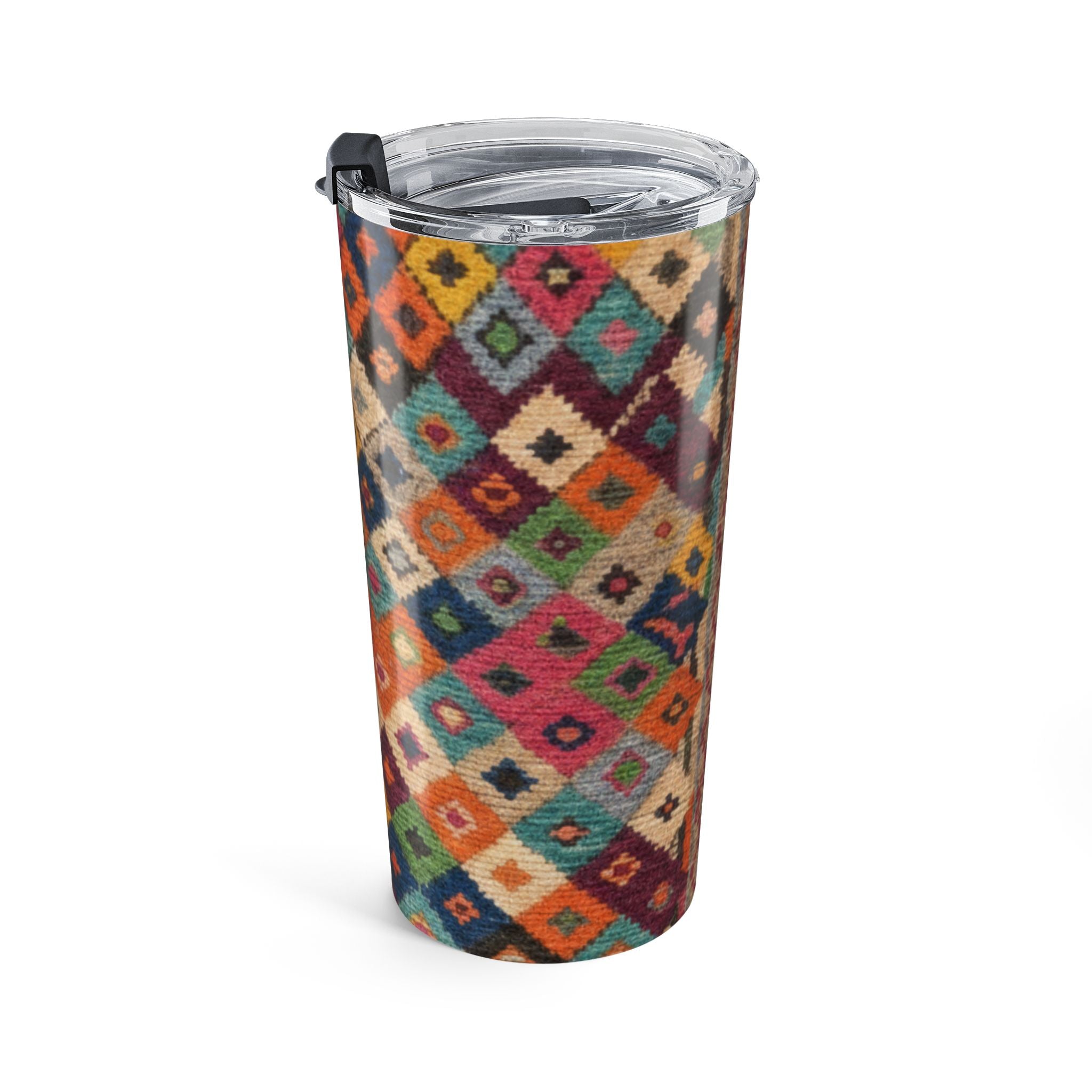 Colorful Kilim Pattern Tumbler 20oz | Geometric Tribal Travel Cup