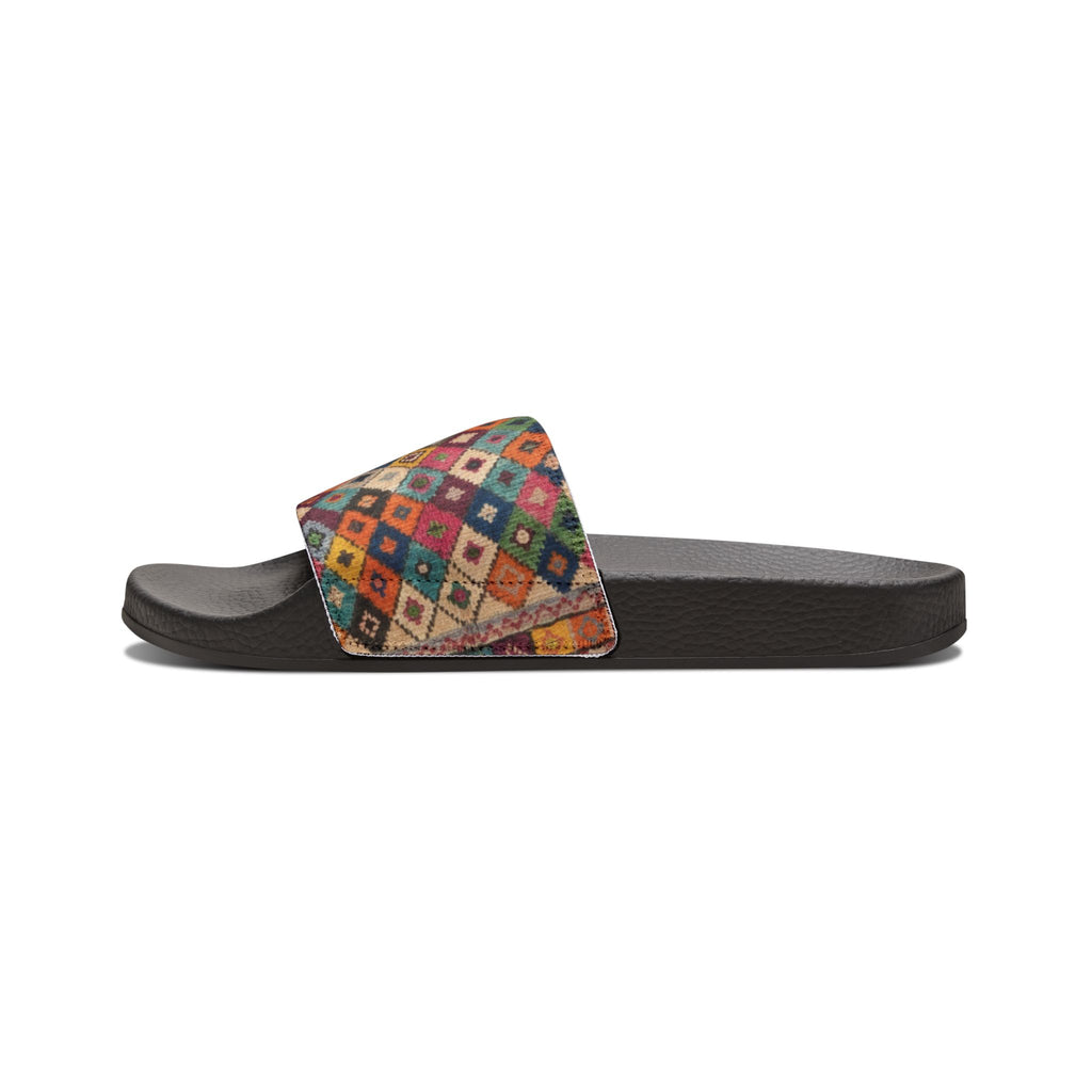 Colorful Kilim Diamond Pattern Slide Sandals | Women's Removable-Strap Sandals