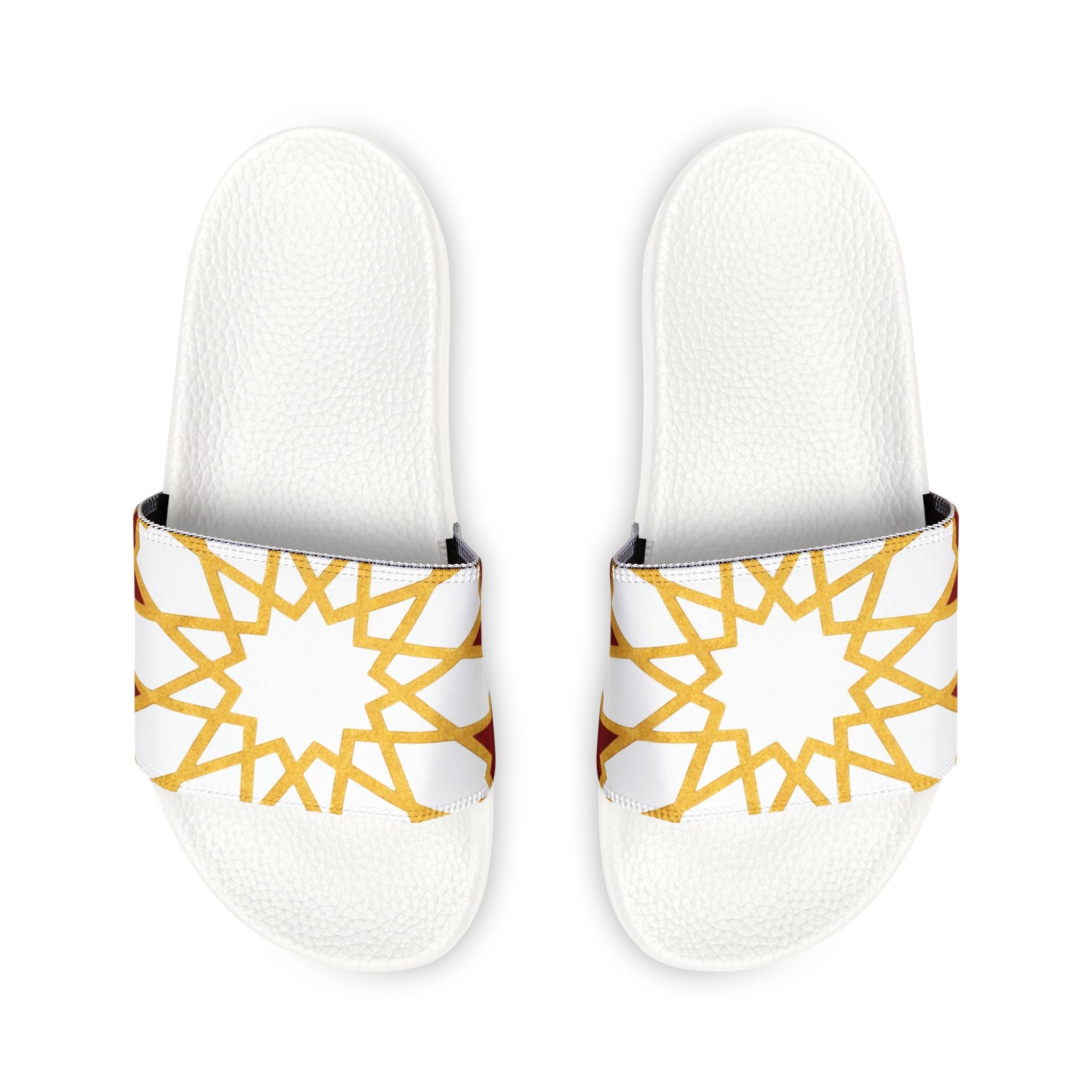 Gold Geometric Star Pattern Sandals | Slide Sandals