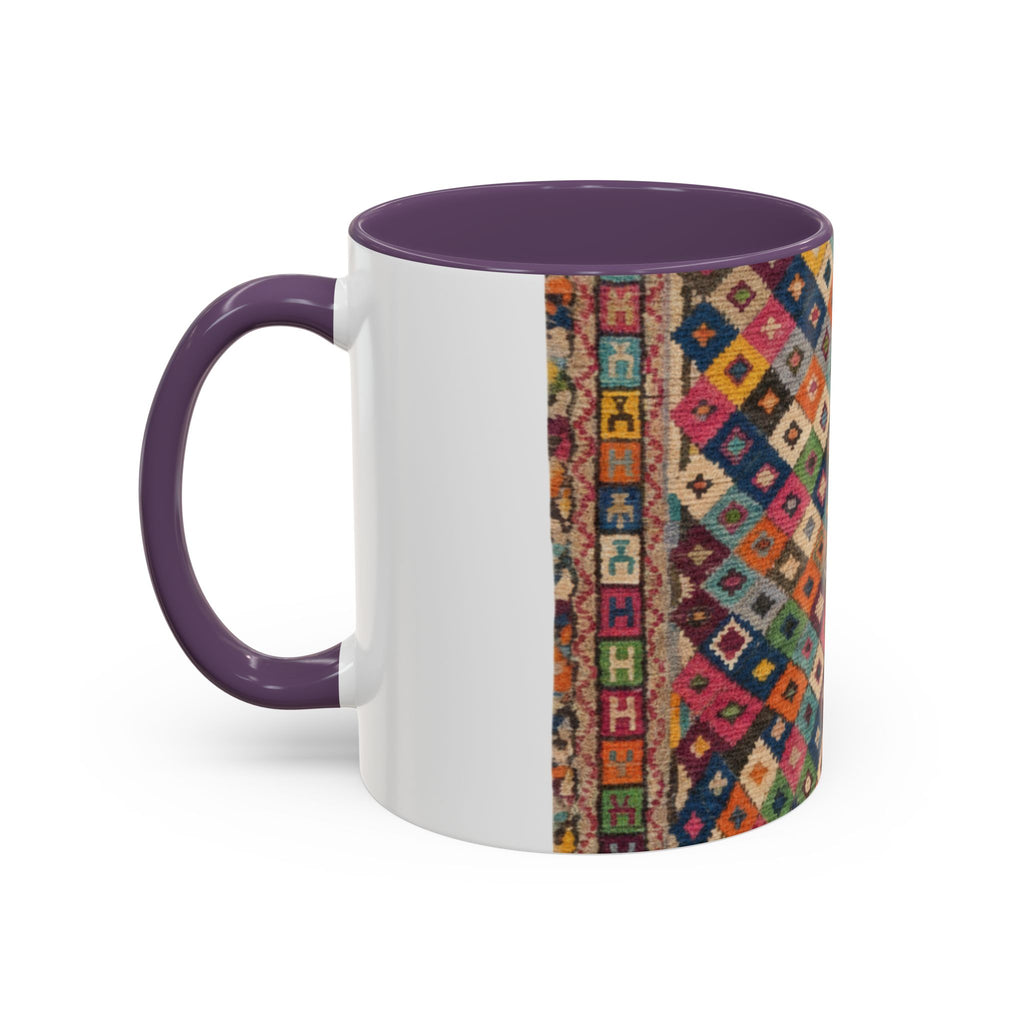 Colorful Kilim Diamond Pattern Mug | Accent Coffee Mug 11oz 15oz