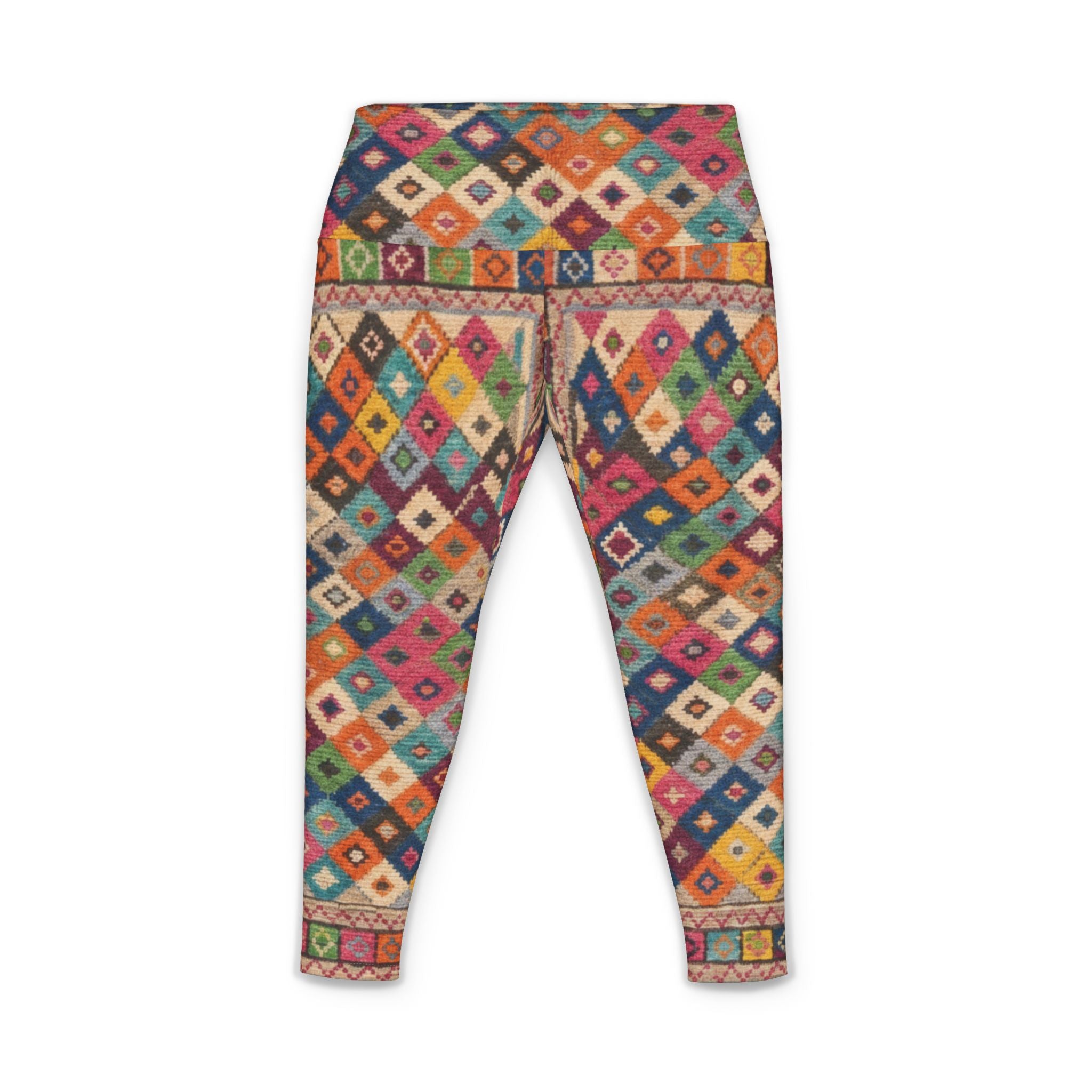 Colorful Aztec Diamond Pattern Yoga Pants | Geometric Leggings