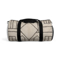 Neutral Geometric Pattern Duffel Bag | Minimalist Travel Tote