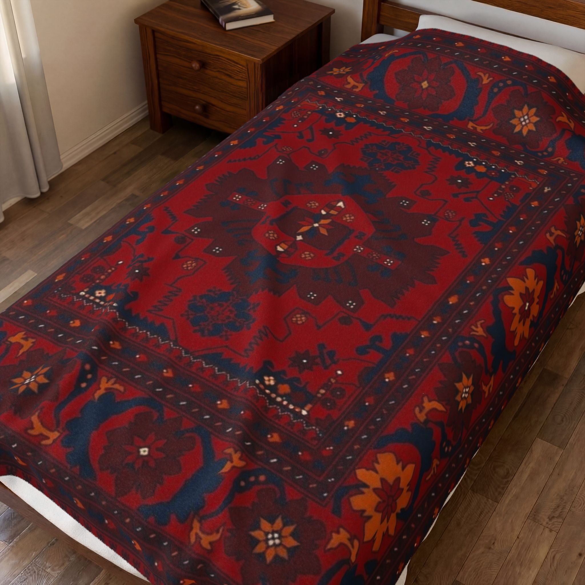 Persian Blanket | Red Ornamental Boho Throw