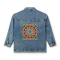 Geometric Mosaic Rose Window Denim Jacket | Back Panel Art