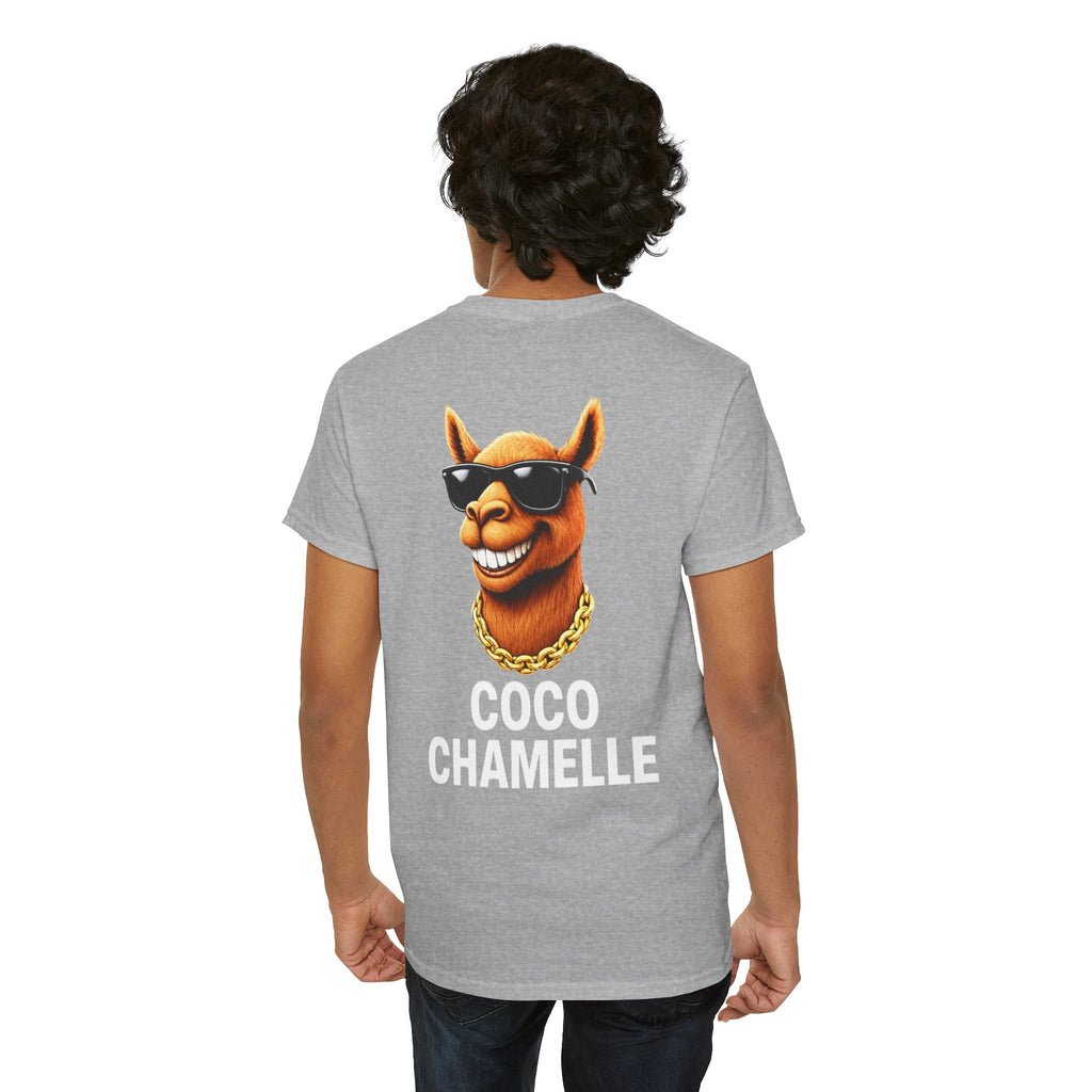 Coco Chamelle Tee Shirt - Cool Camel with Sunglasses & Gold Chain