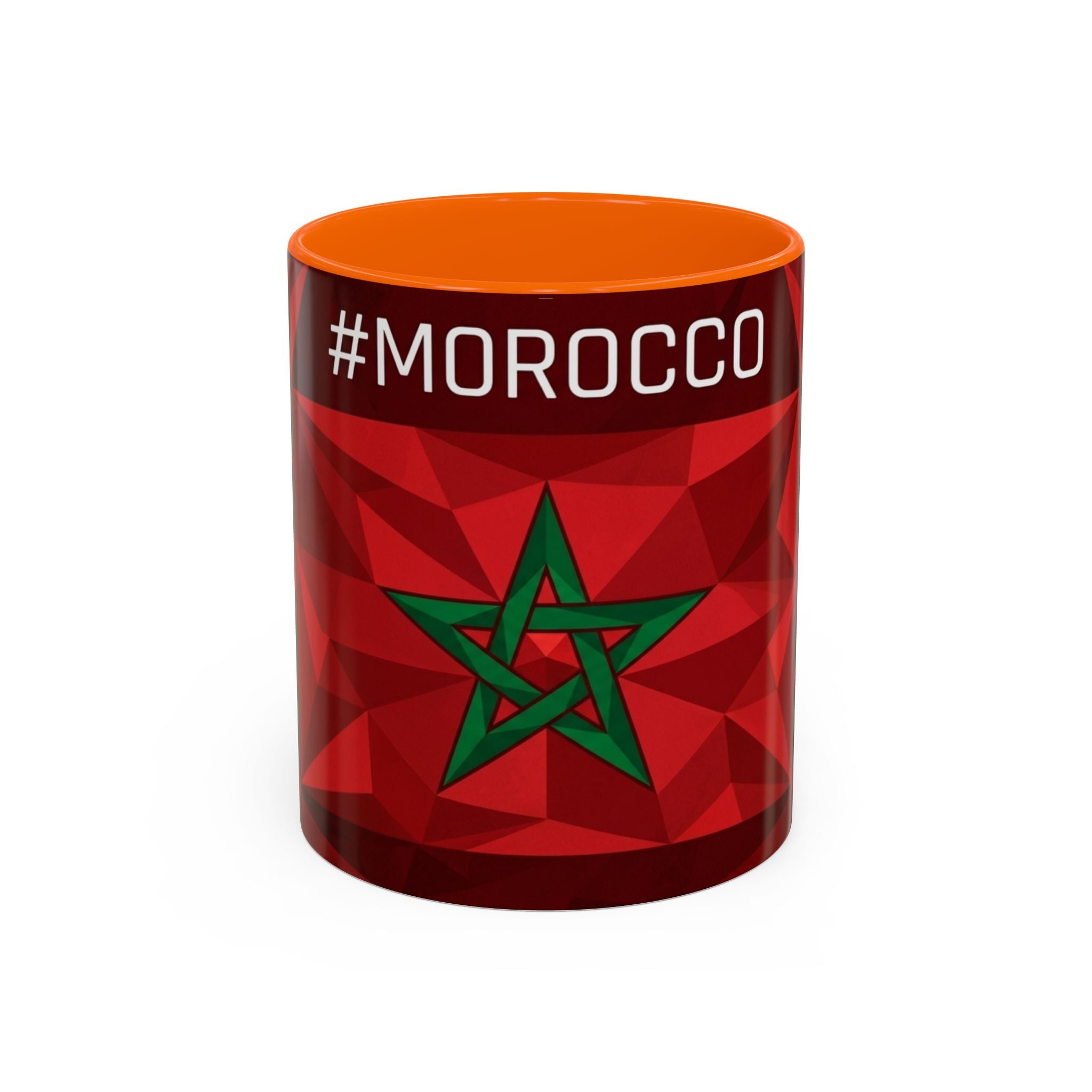 Morocco Flag Red Geometric Star Accent Mug | 11oz 15oz